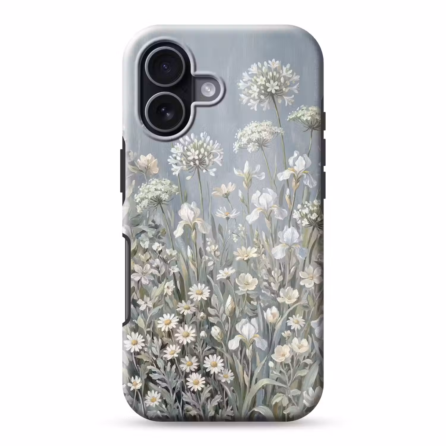Bloemen - Botanisch - Blauw Toughcase MagSafe Apple iPhone 17 klein -3d