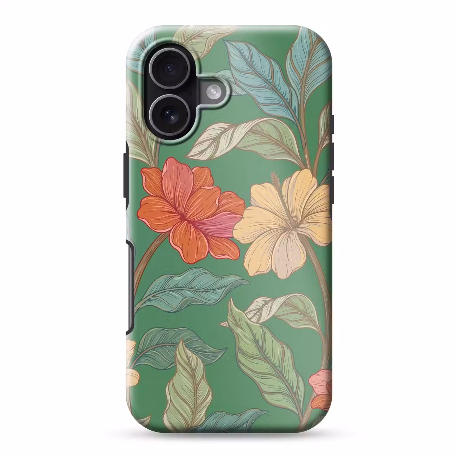 Handyhülle Toughcase - Blumen – Grün – Illustration - Bloemen - Groen - Illustratie Toughcase MagSafe Apple iPhone 17 klein