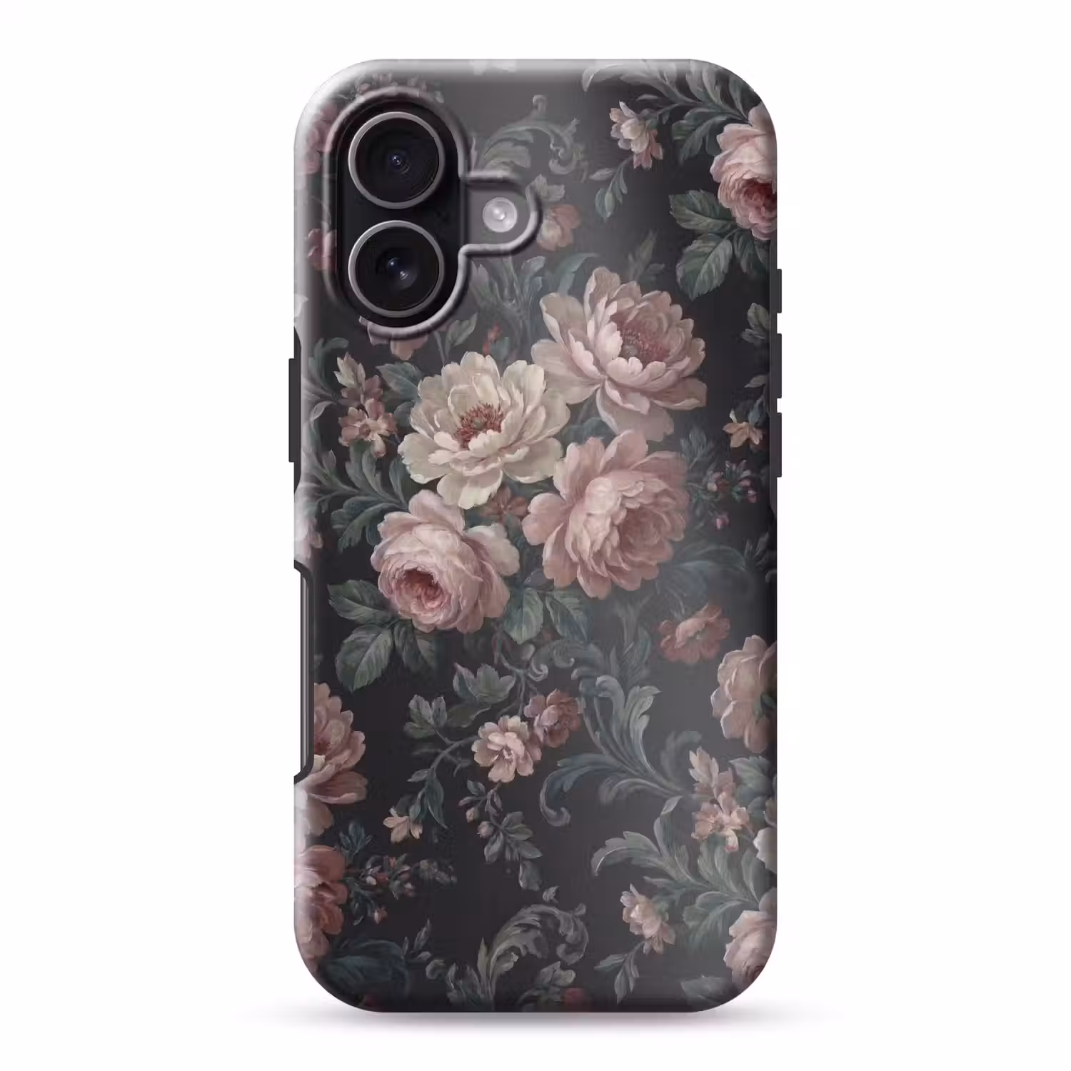 Bloemen - Patroon - Sierlijk - Roze - Donker Toughcase MagSafe Apple iPhone 17 klein -3d