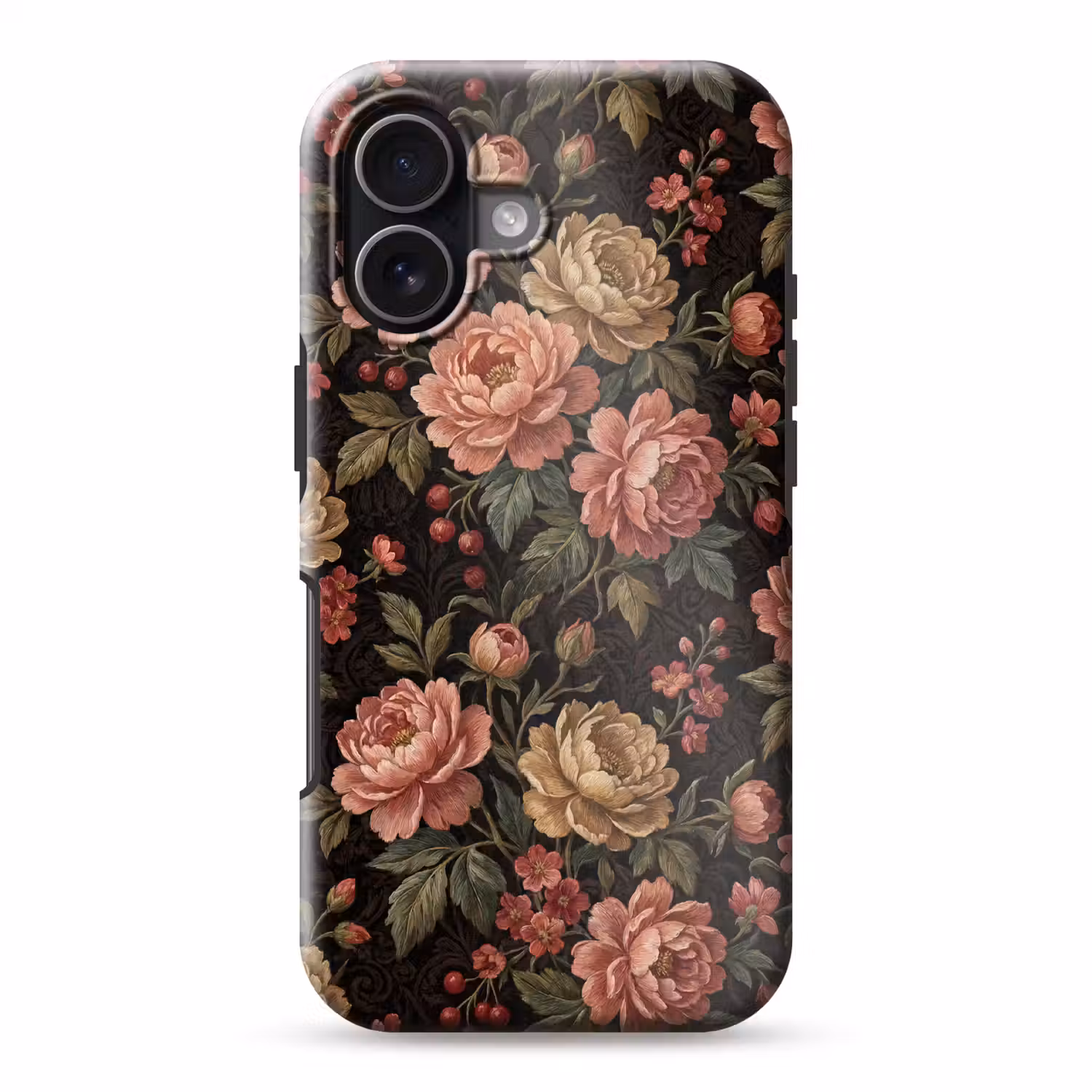 Bloemen - Patroon - Natuur - Vintage - Roze Toughcase MagSafe Apple iPhone 17 klein -3d