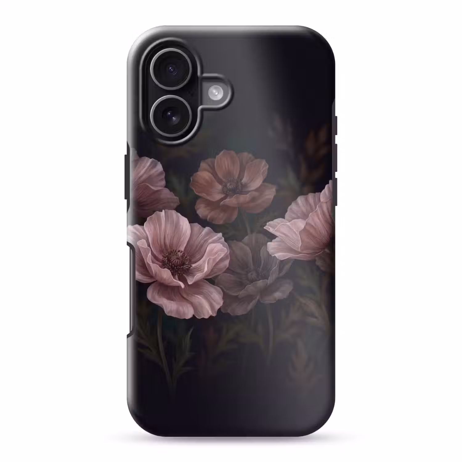 Bloemen - Natuur - Roze - Donker - Modern Toughcase MagSafe Apple iPhone 17 klein -3d