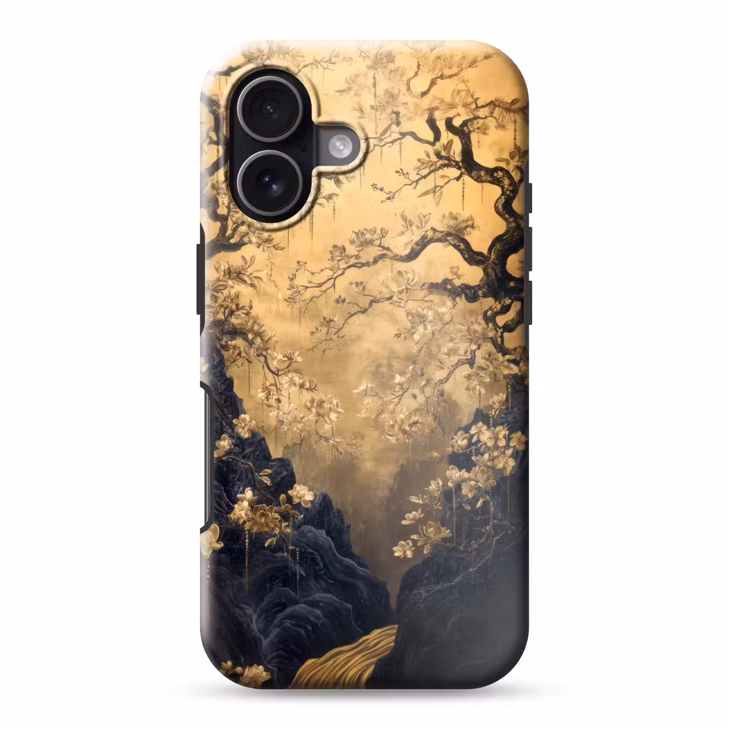 Bloemen - Takken - Goud - Sierlijk Toughcase MagSafe Apple iPhone 17 klein -3d