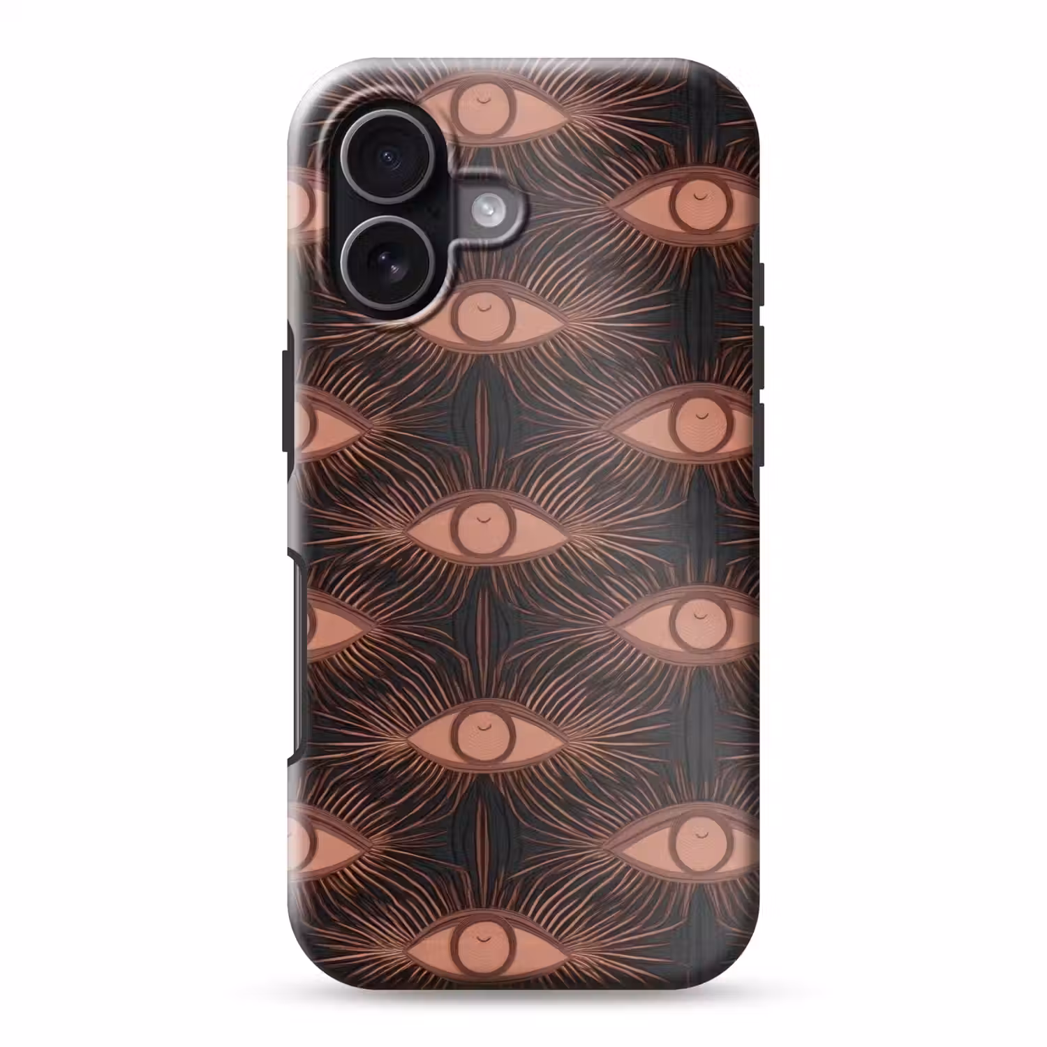 Boheems - Oog - Bruin Toughcase MagSafe Apple iPhone 17 klein 1017 -3d