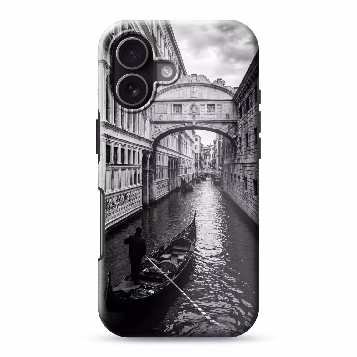 Boot - Waterweg - Stad - Zwart-wit - Architectuur Toughcase MagSafe Apple iPhone 17 klein -3d