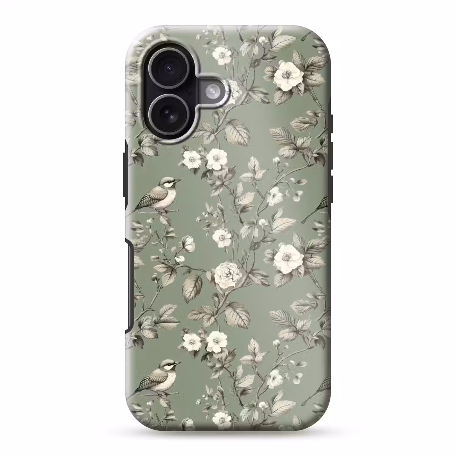 Botanisch - Vogels - Groen Toughcase MagSafe Apple iPhone 17 klein 1017 -3d