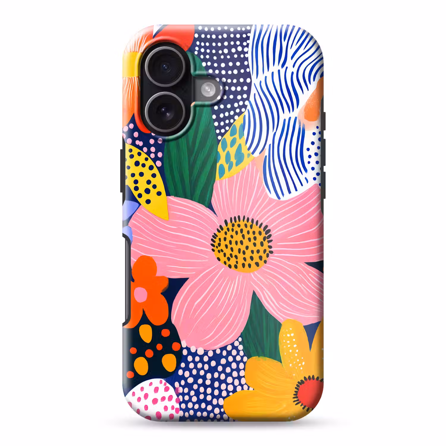 Kleurrijk - Bloemen - Abstract - Stippen Toughcase MagSafe Apple iPhone 17 klein -3d