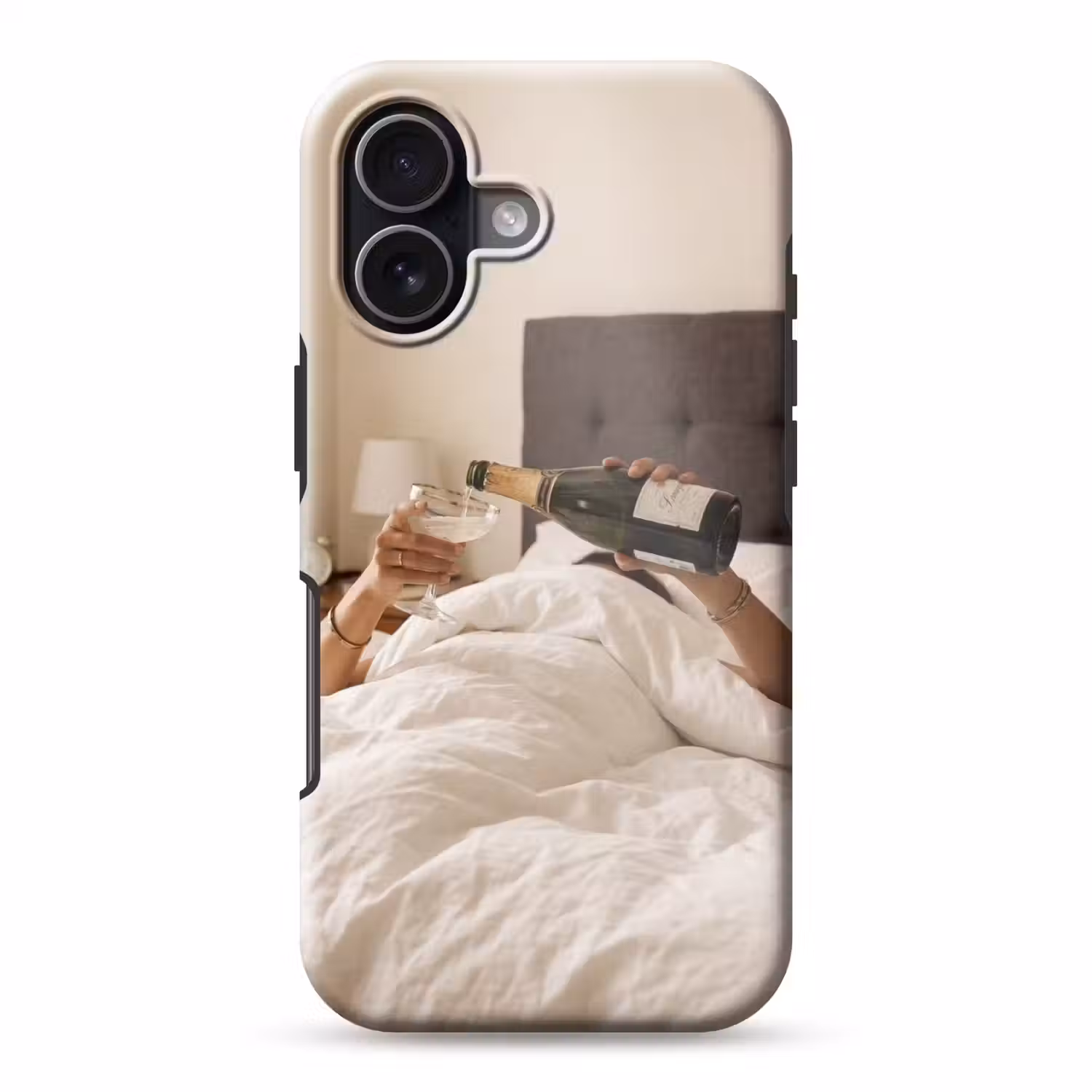 Champagne - Bed - Bubbels Toughcase MagSafe Apple iPhone 17 klein -3d