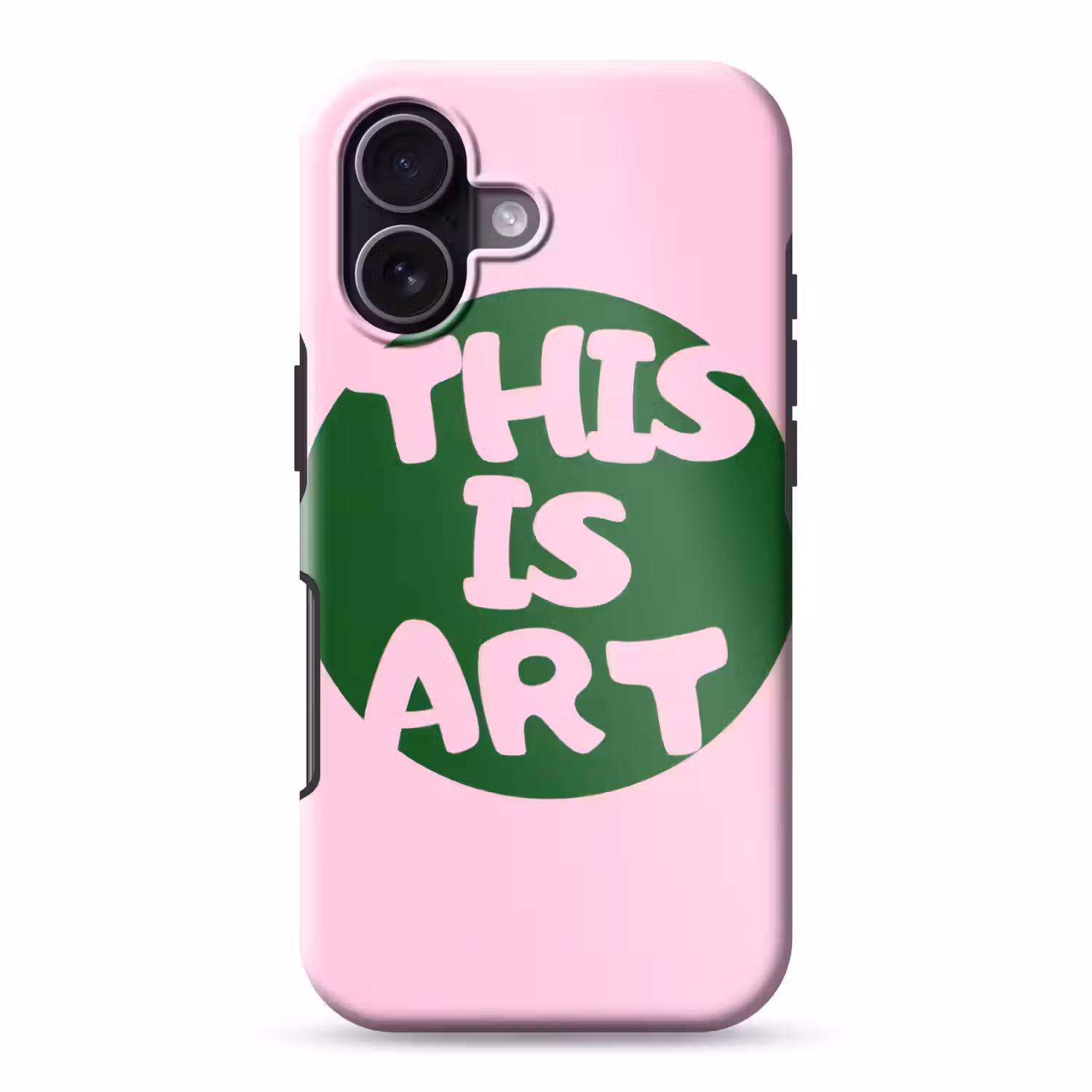 This is art - Tekst - Cirkel - Groen Toughcase MagSafe Apple iPhone 17 klein -3d