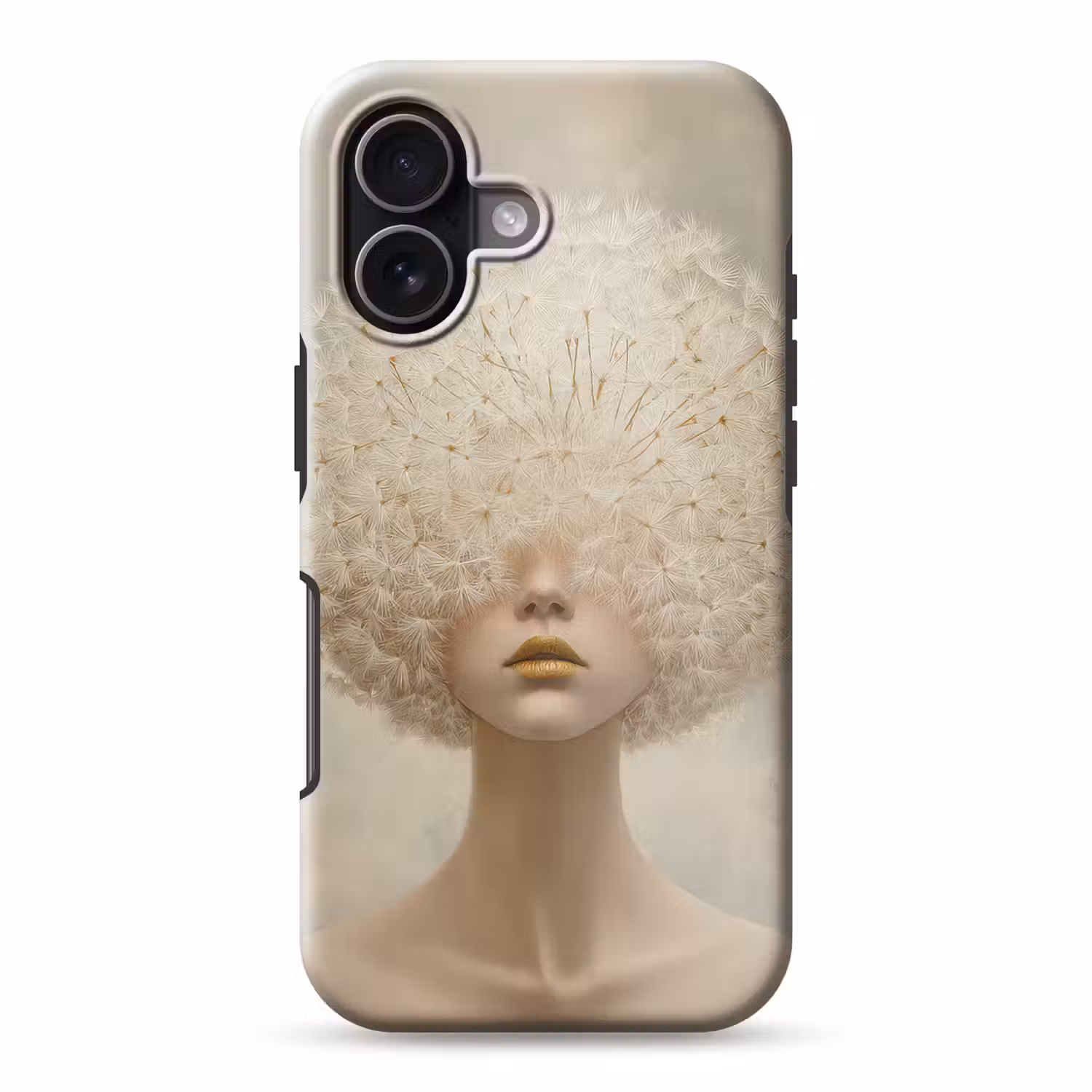 Dromerig - Beige - Paardenbloemzaadjes Toughcase MagSafe Apple iPhone 17 klein -3d