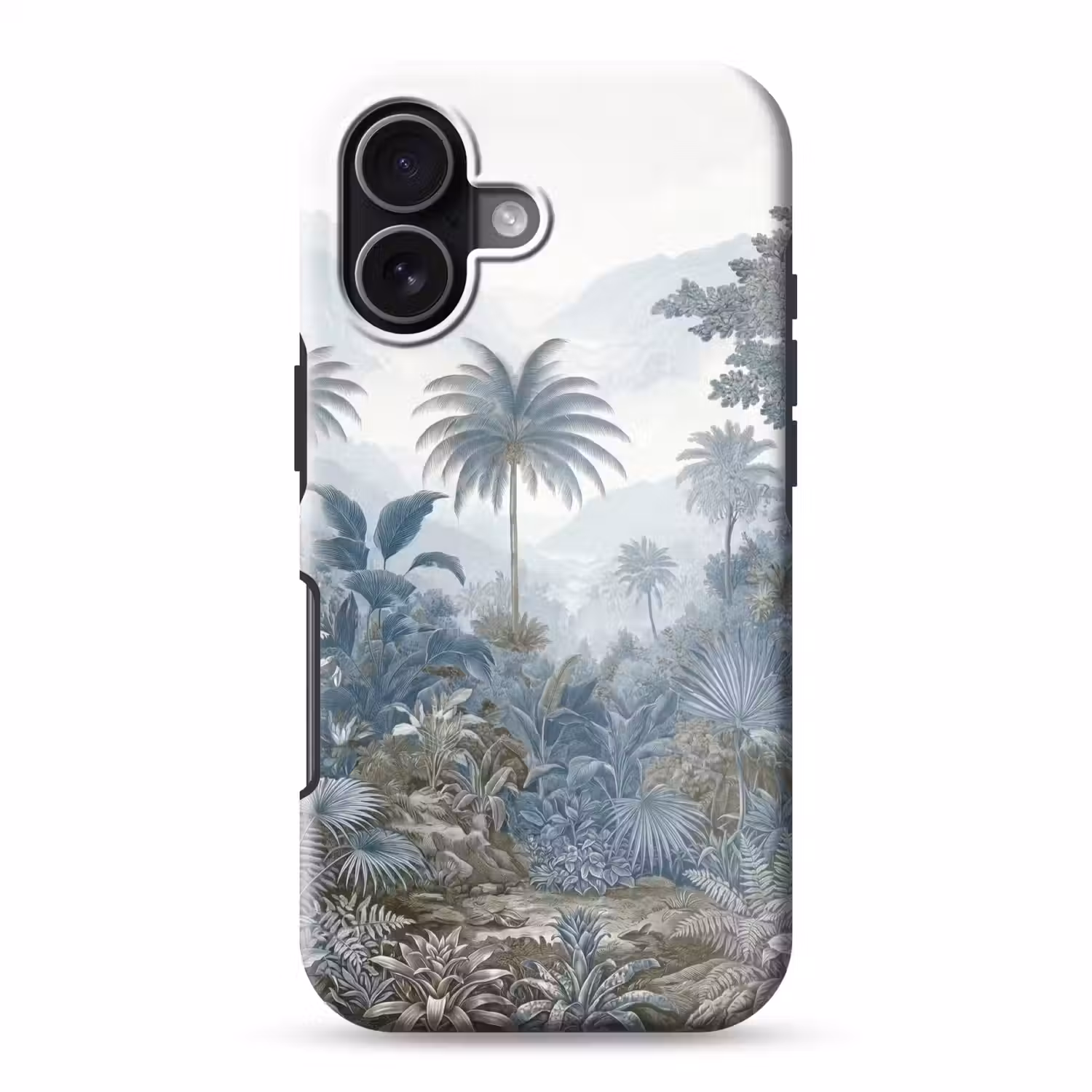 Jungle - Modern - Blauw - Groen Toughcase MagSafe Apple iPhone 17 klein -3d