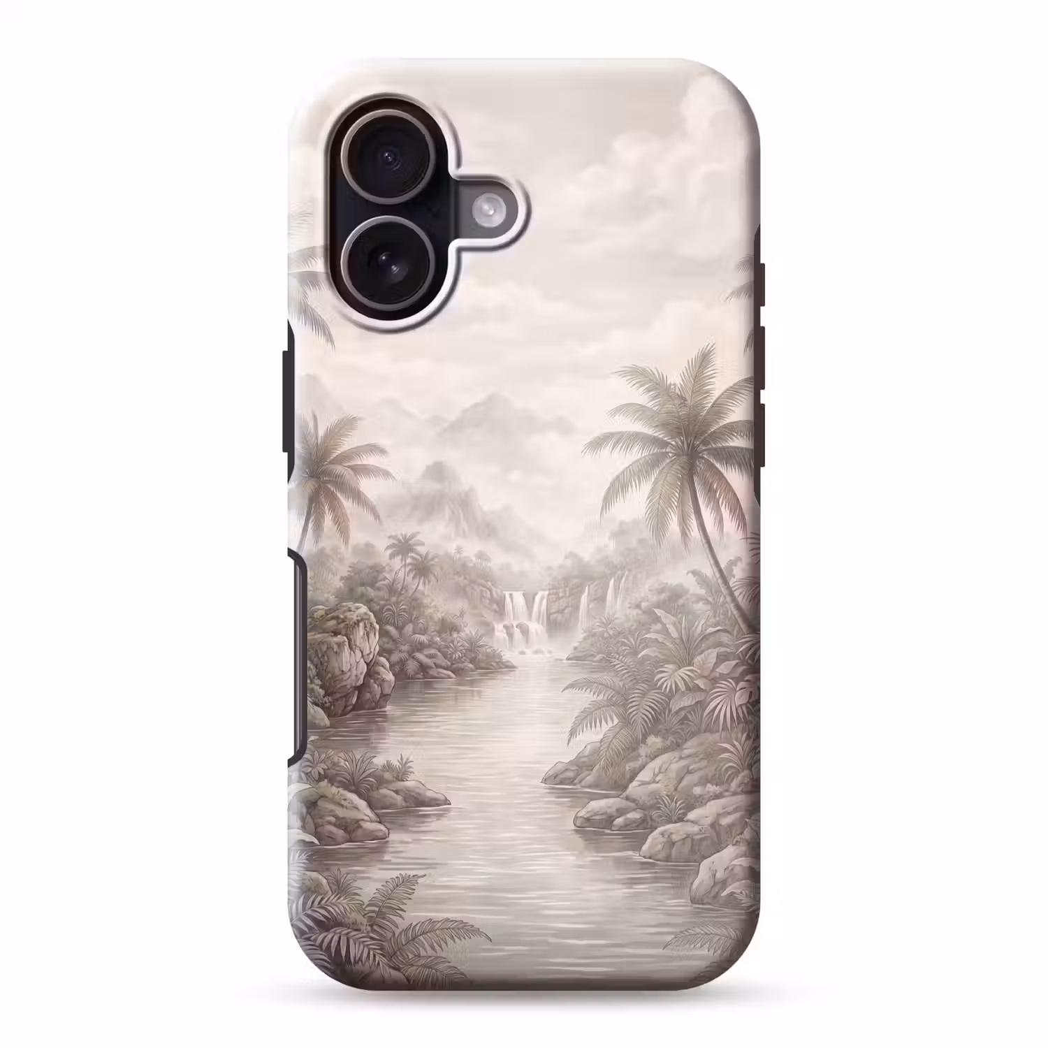 Jungle - Watervallen - Tropisch - Illustratie Toughcase MagSafe Apple iPhone 17 klein -3d