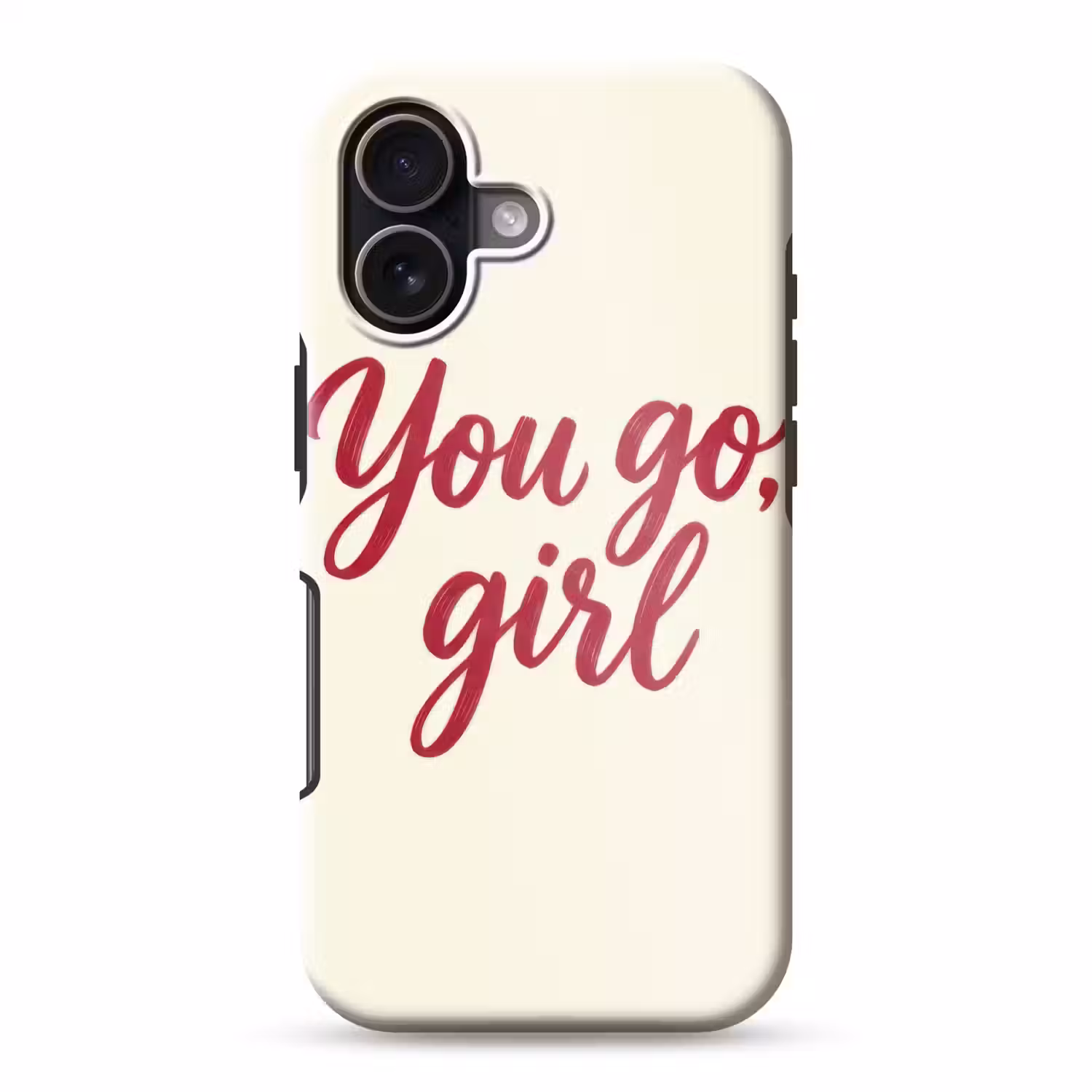 you go girl - Rood - Wit Toughcase MagSafe Apple iPhone 17 klein -3d