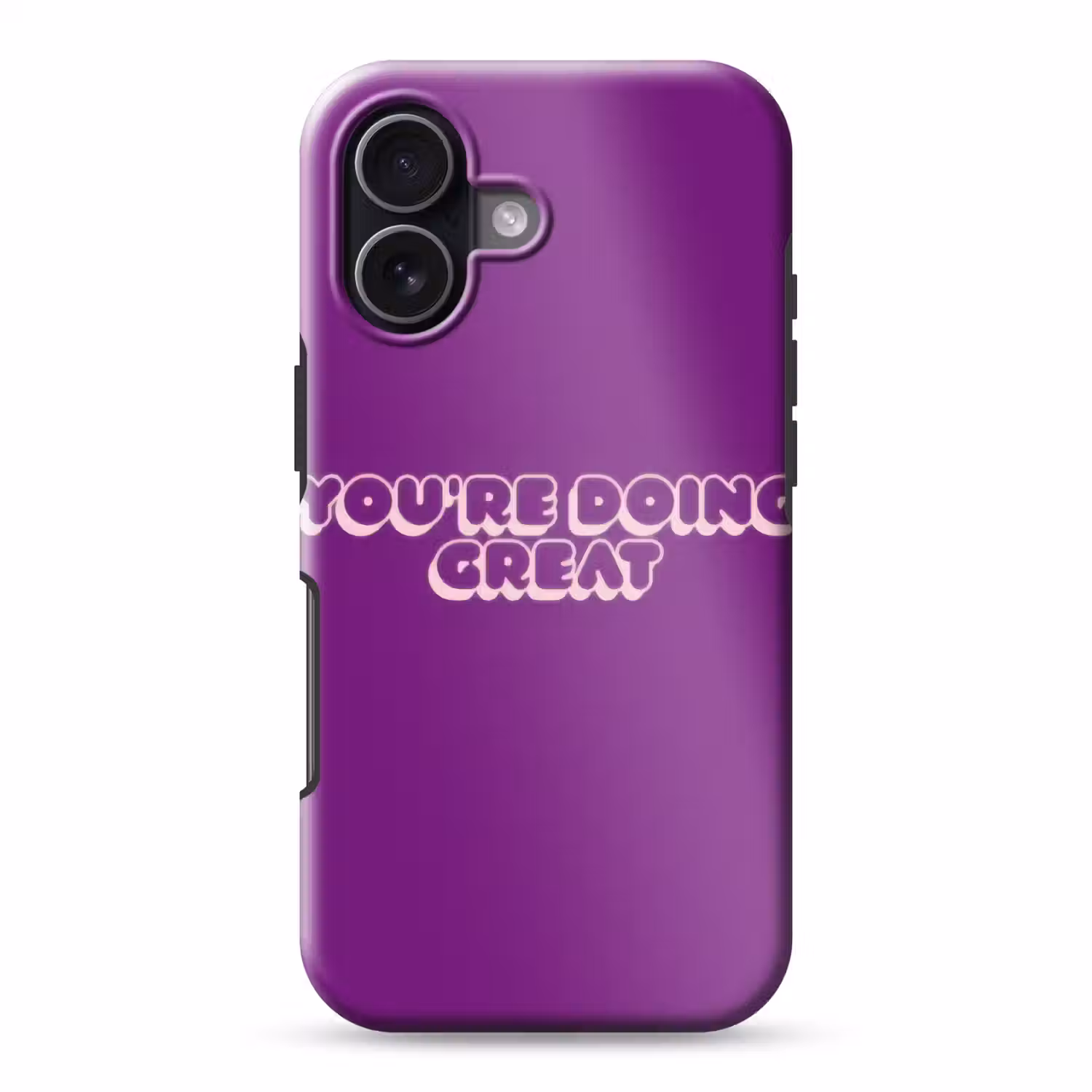 You're doing great - Paars - Bubble letters Toughcase MagSafe Apple iPhone 17 klein -3d