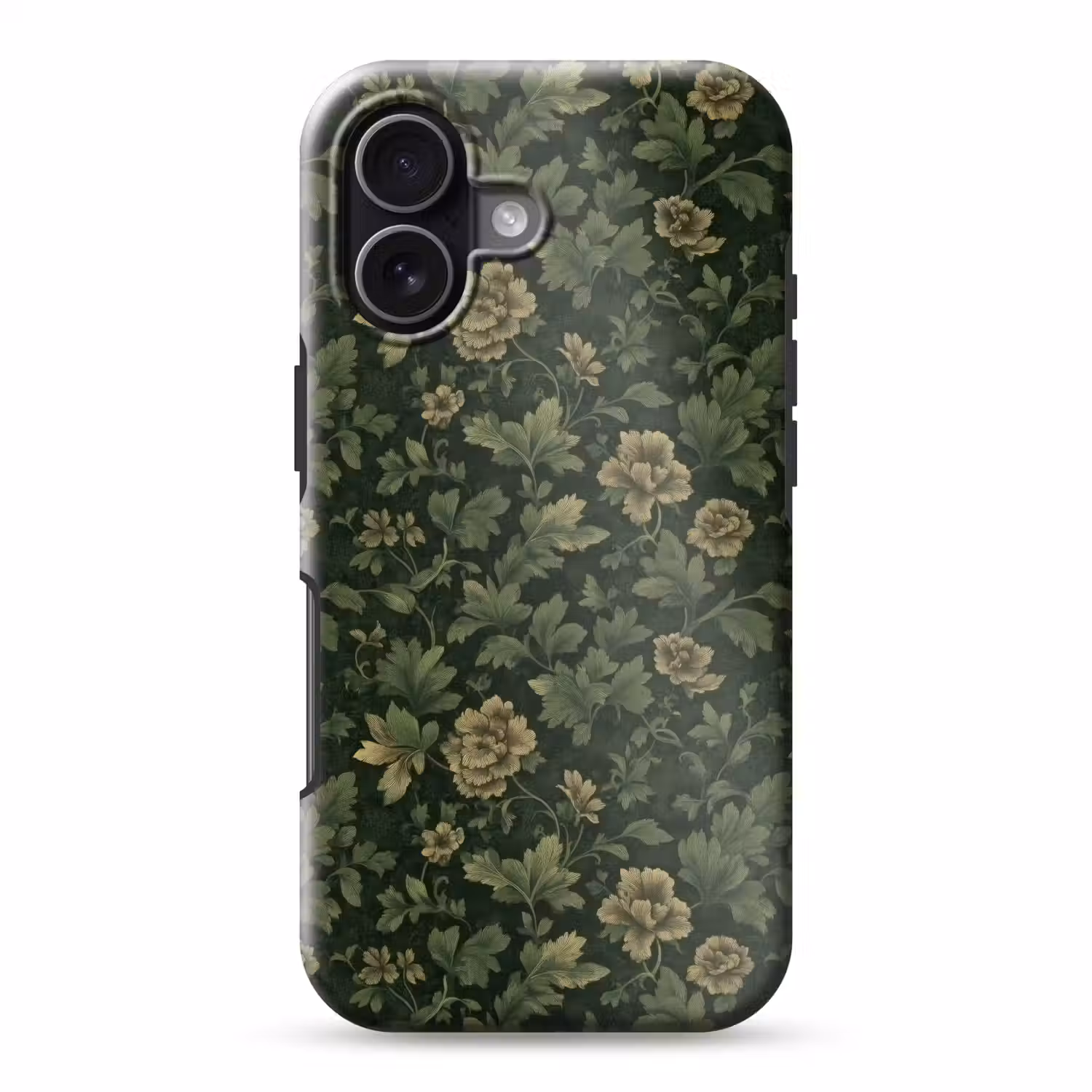 Donker - Groen - Goud - Botanisch Toughcase MagSafe Apple iPhone 17 klein 1017 -3d