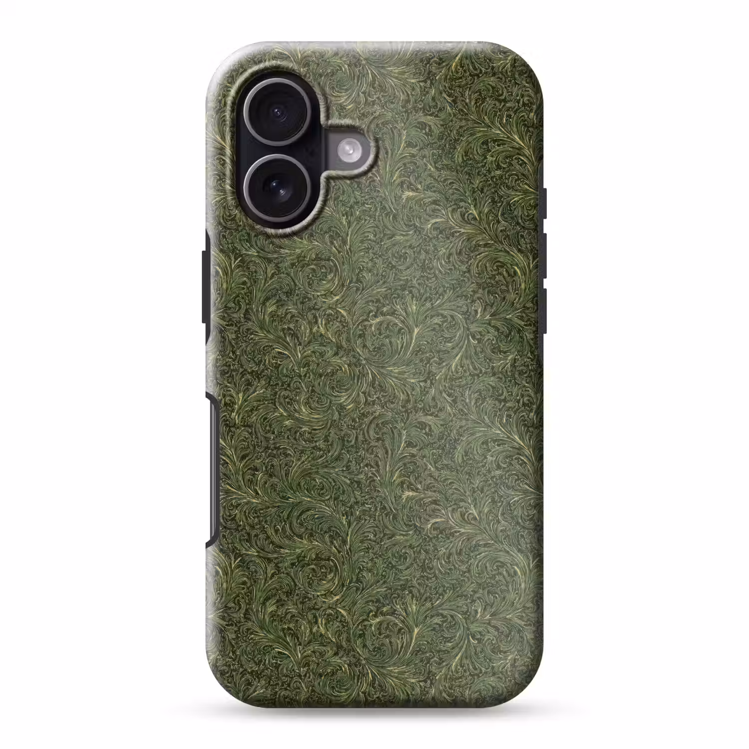Donker - Groen - Krullend - Botanisch Toughcase MagSafe Apple iPhone 17 klein 1017 -3d