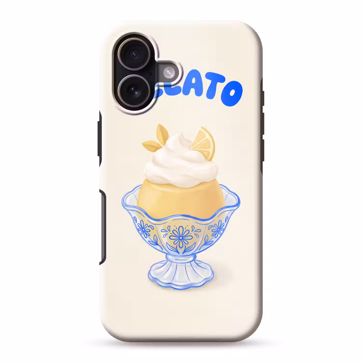 IJs - Citroen - Illustratie - Geel - Dessert Toughcase MagSafe Apple iPhone 17 klein -3d