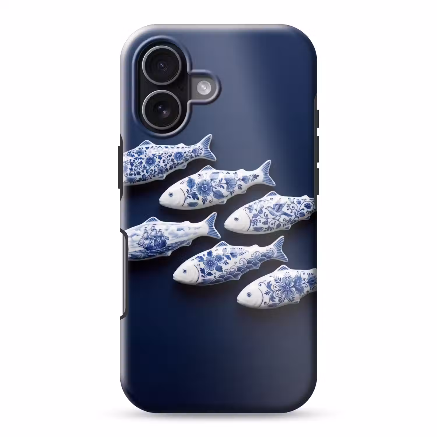 Vissen - Delfts - Blauw - Keramiek Toughcase MagSafe Apple iPhone 17 klein -3d