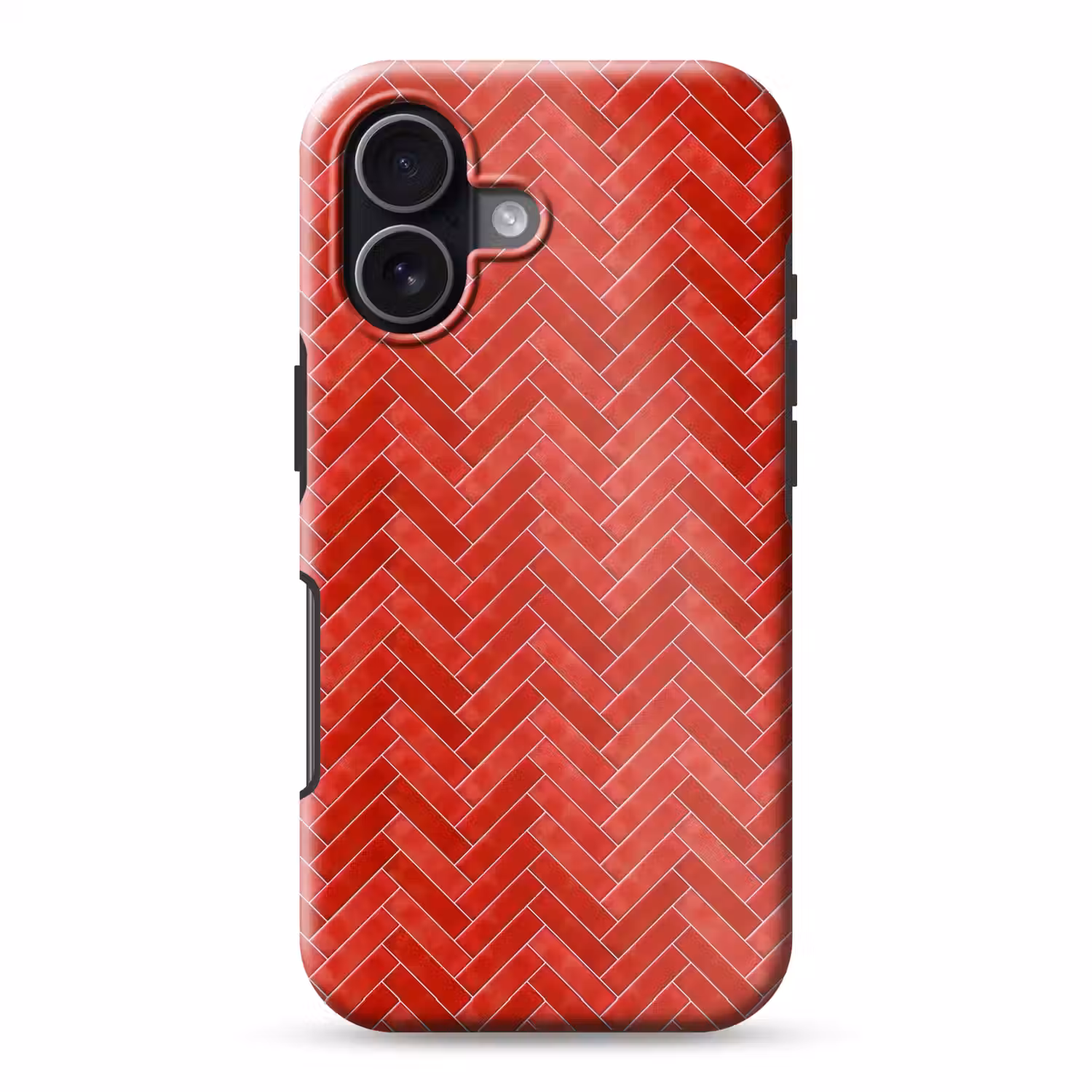 Visgraat - Tegel - Rood Toughcase MagSafe Apple iPhone 17 klein 1017 -3d