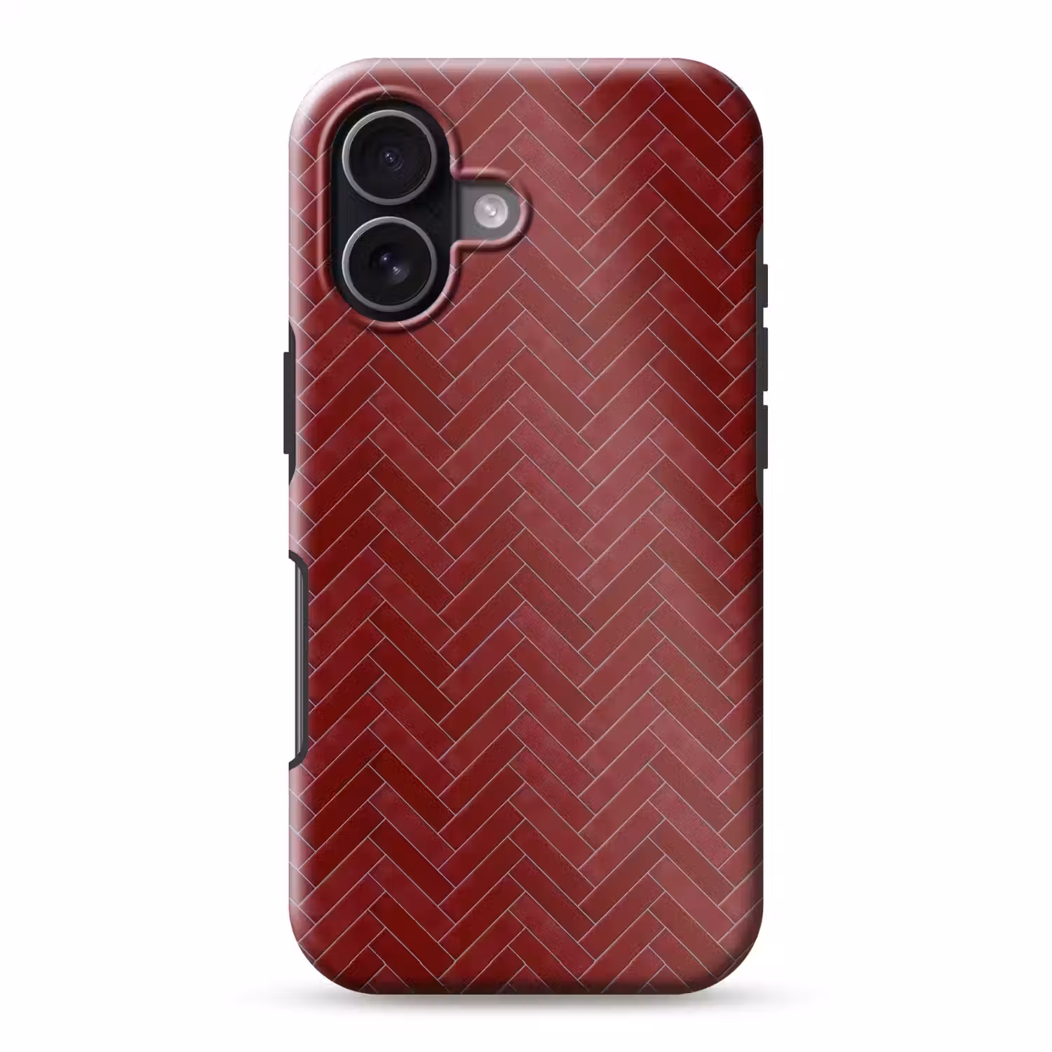 Visgraat - Wandtegel - Bordeaux - Rood Toughcase MagSafe Apple iPhone 17 klein 1017 -3d