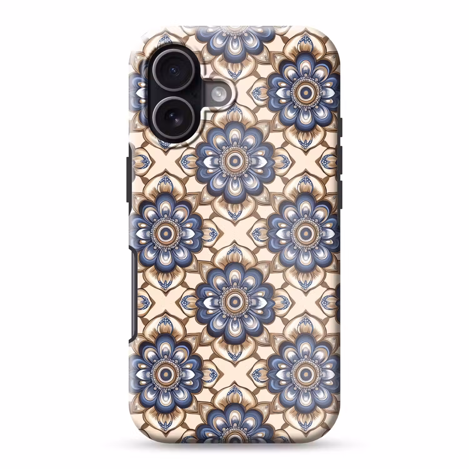 Floraal - Ornament - Blauw Toughcase MagSafe Apple iPhone 17 klein 1017 -3d