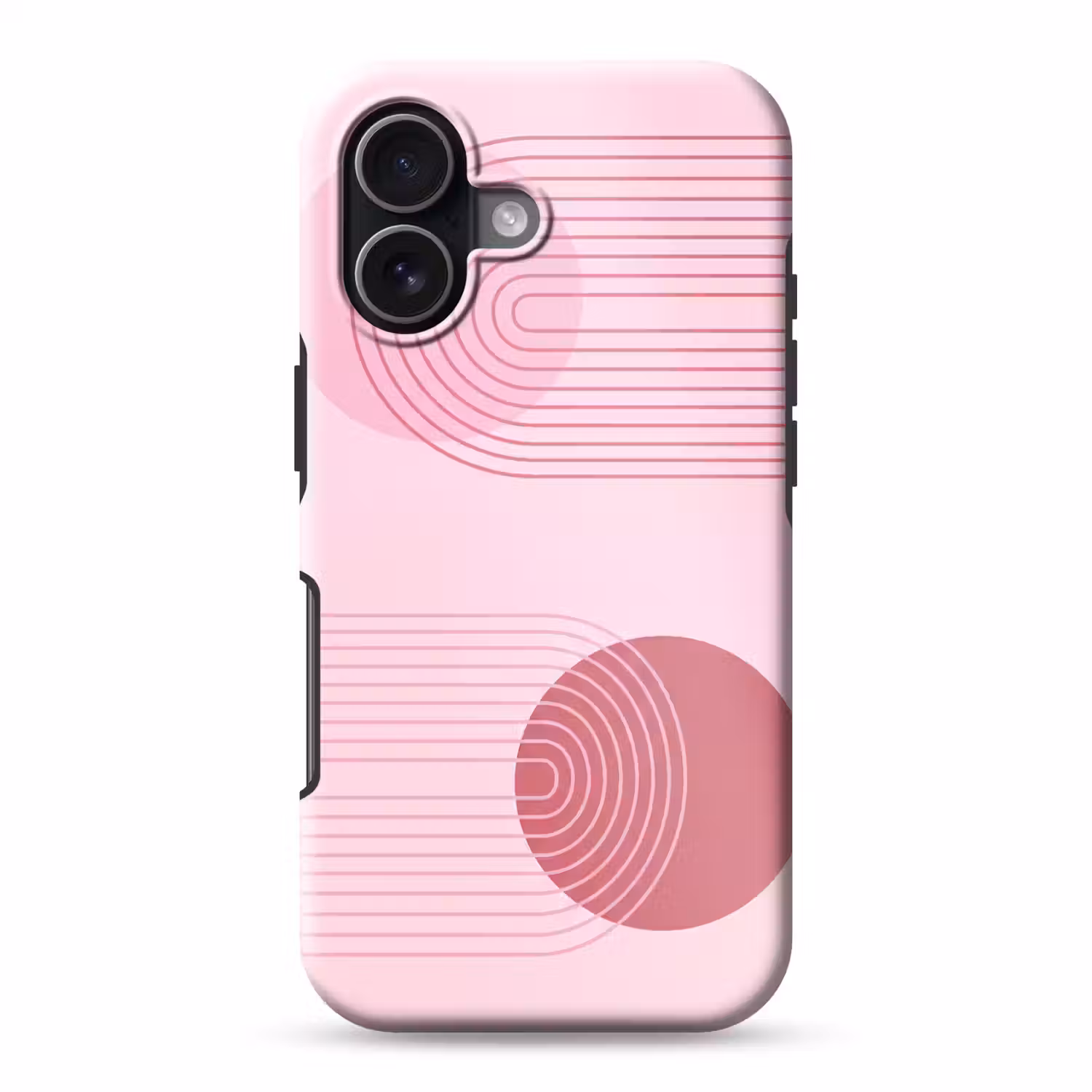 Vormen - Lijnen - Minimalistisch - Roze Toughcase MagSafe Apple iPhone 17 klein -3d