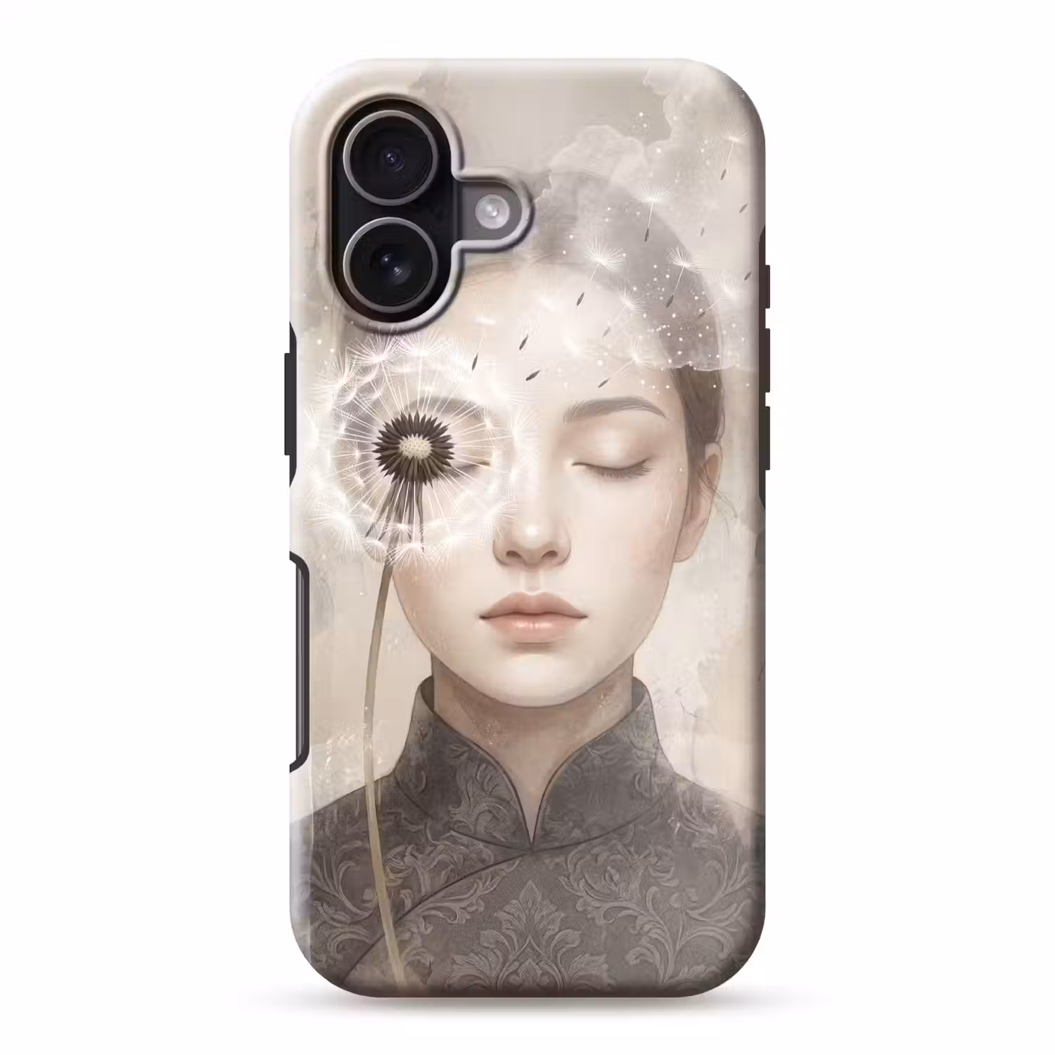 Vrouw - Sereen - Grijs Toughcase MagSafe Apple iPhone 17 klein -3d