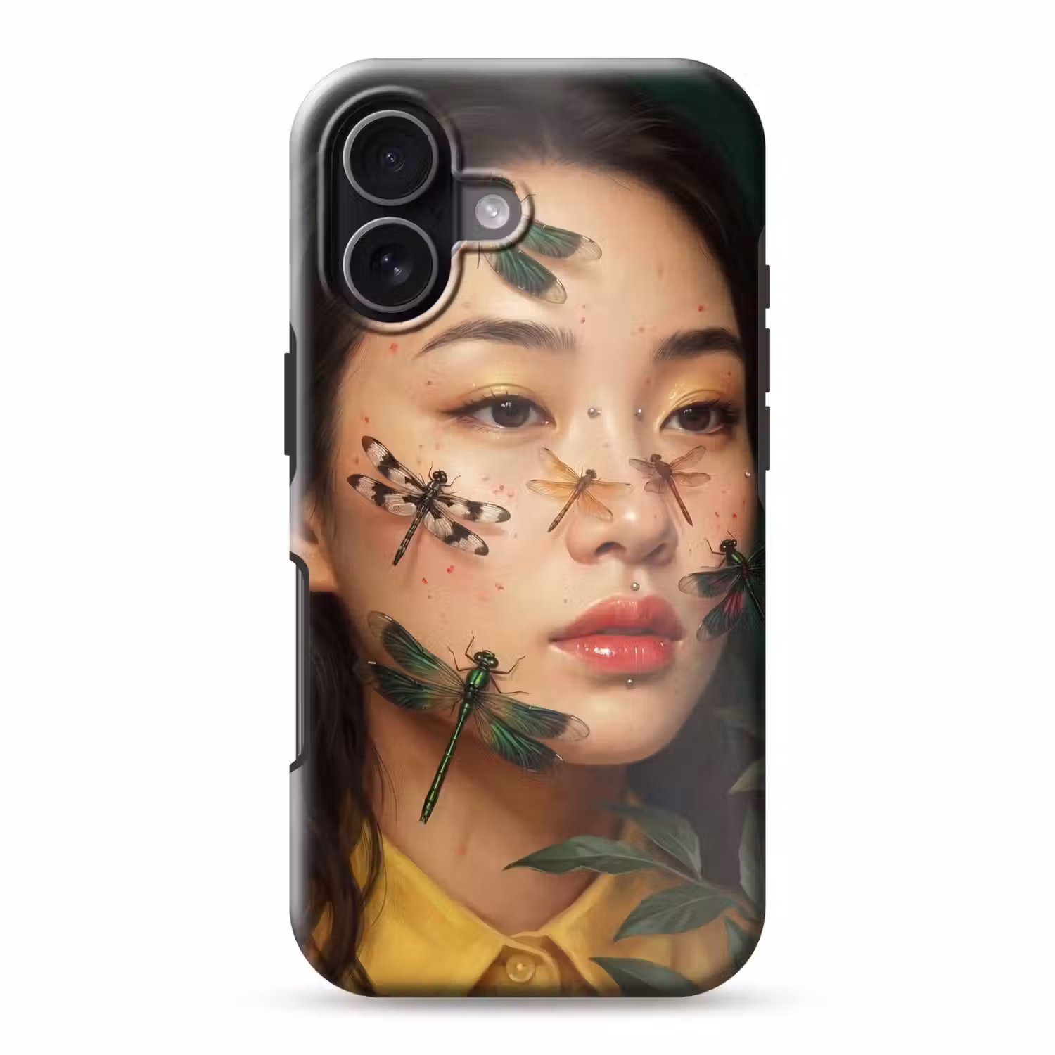 Vrouw - Insecten - Natuur - Portret - Groen Toughcase MagSafe Apple iPhone 17 klein -3d
