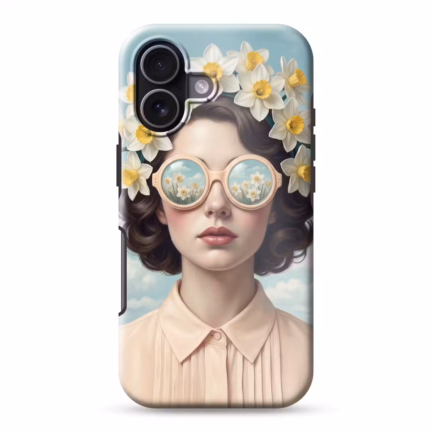 Vrouw - Narcissen - Geel Toughcase MagSafe Apple iPhone 17 klein -3d
