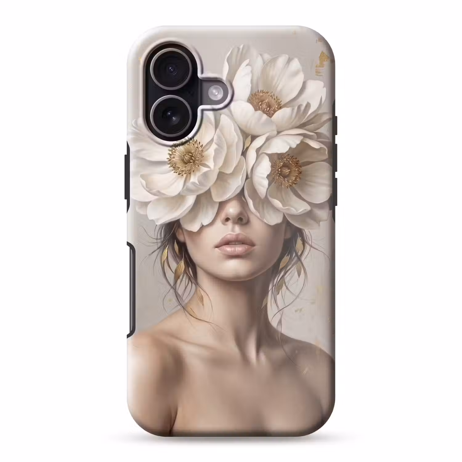Vrouw - Pioenroos - Wit Toughcase MagSafe Apple iPhone 17 klein -3d