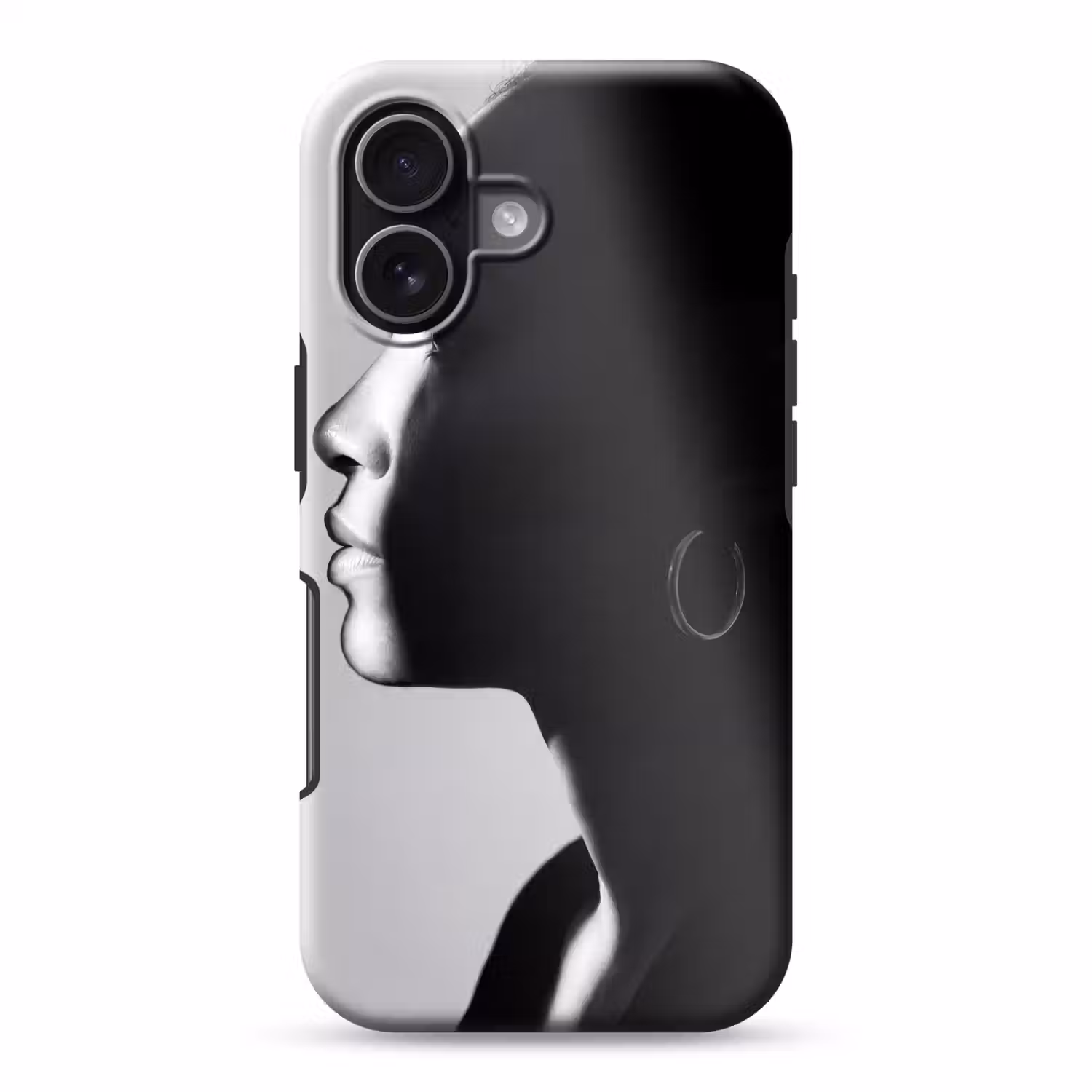 Vrouw - Profiel - Mensen - Zwart-wit Toughcase MagSafe Apple iPhone 17 klein -3d