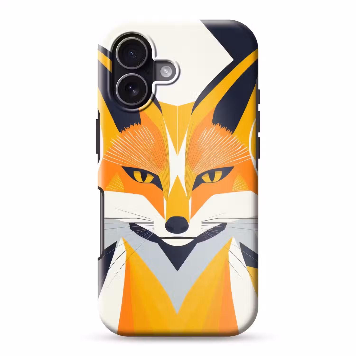 Vos - Oranje - Abstract - Driehoeken Toughcase MagSafe Apple iPhone 17 klein -3d