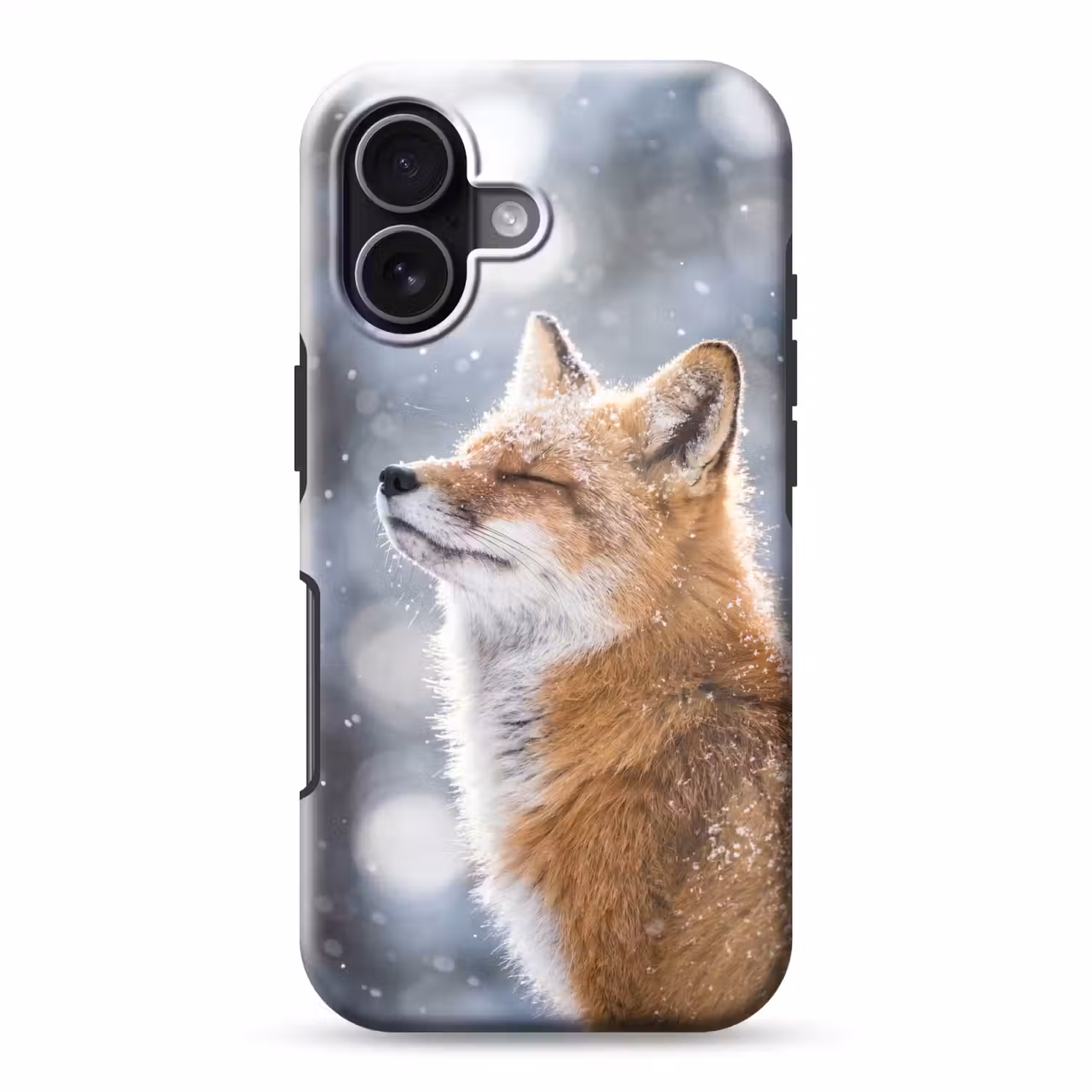 Vos - Sneeuwval - Portret - Winter - Sfeervol Toughcase MagSafe Apple iPhone 17 klein -3d