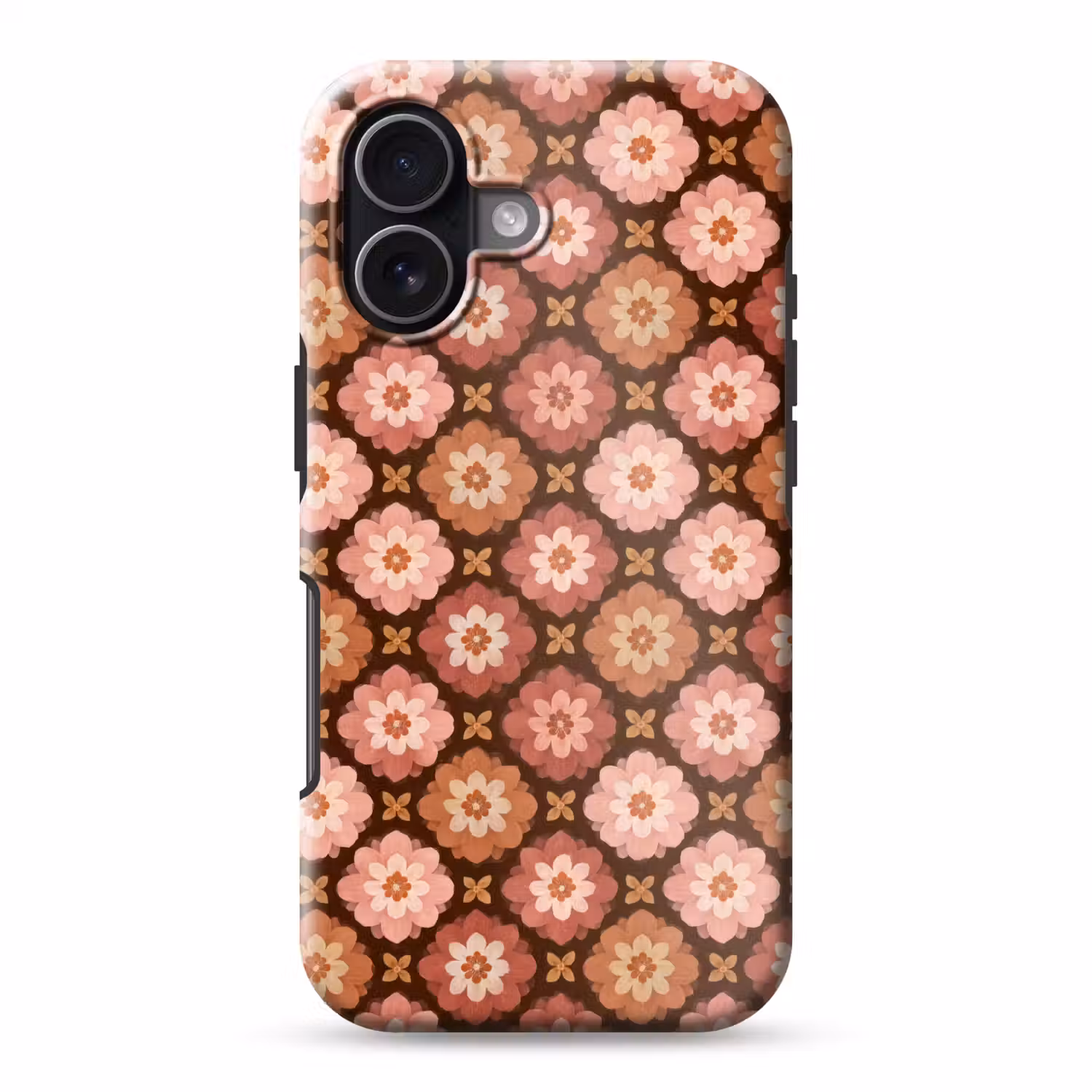 Geometrisch - Bloemen - Kleurrijk Toughcase MagSafe Apple iPhone 17 klein 1017 -3d