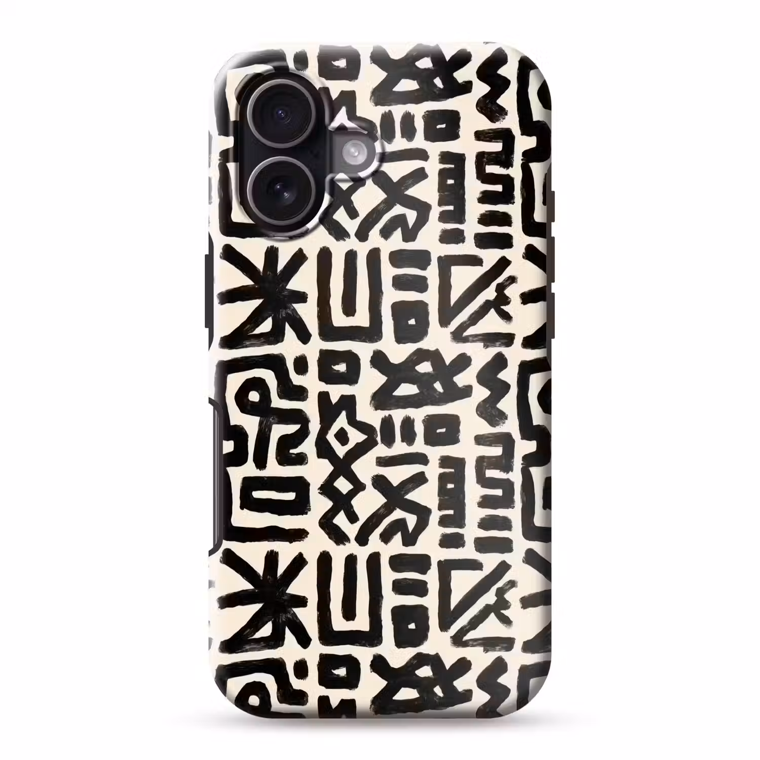 Geometrisch - Figuren - Zwart Toughcase MagSafe Apple iPhone 17 klein 1017 -3d
