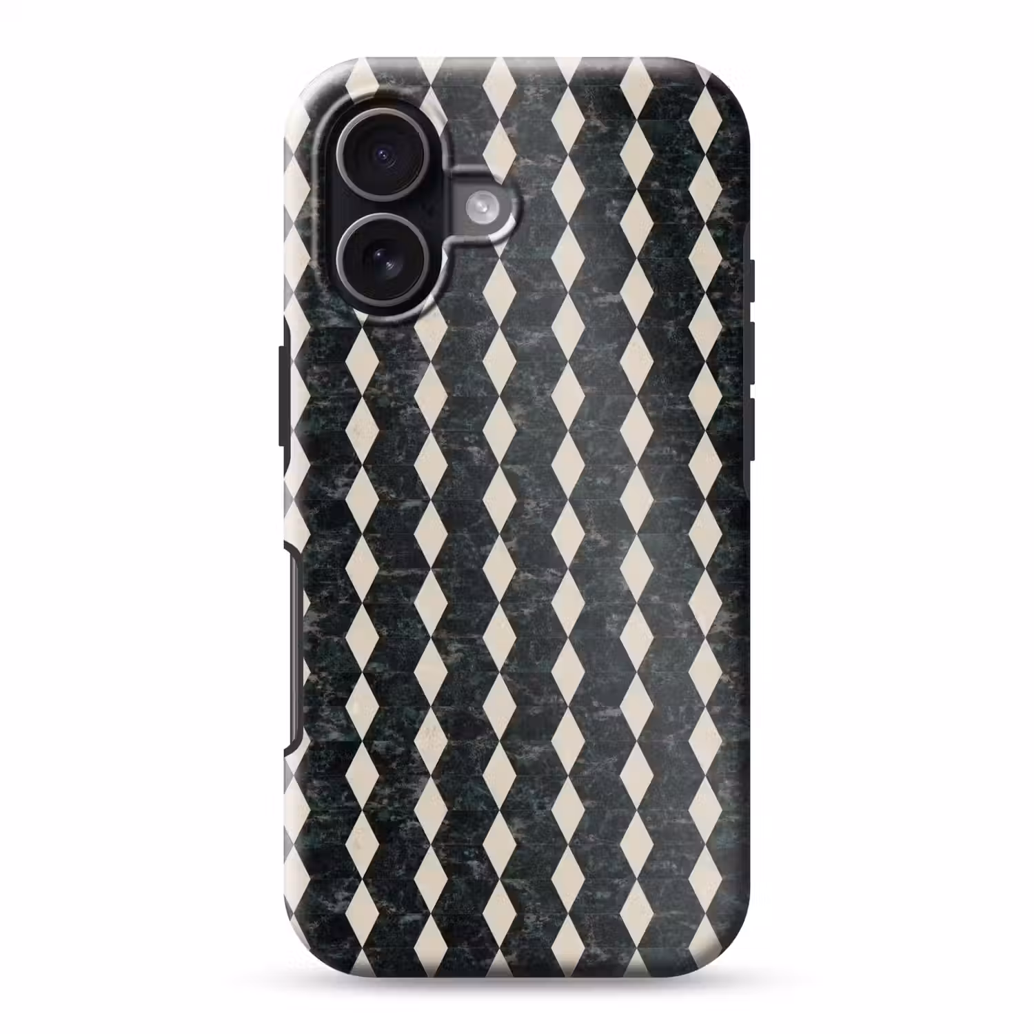 Geometrisch - Patroon - Marmer - Groen Toughcase MagSafe Apple iPhone 17 klein 1017 -3d