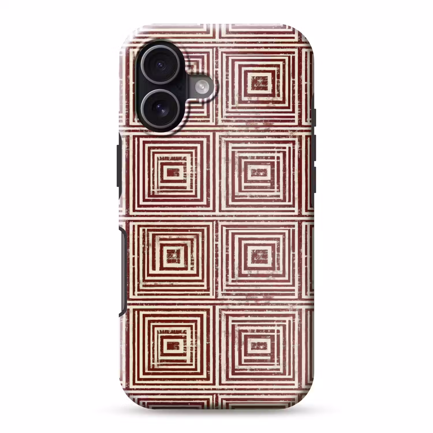 Geometrisch - Patroon - Rood Toughcase MagSafe Apple iPhone 17 klein 1017 -3d
