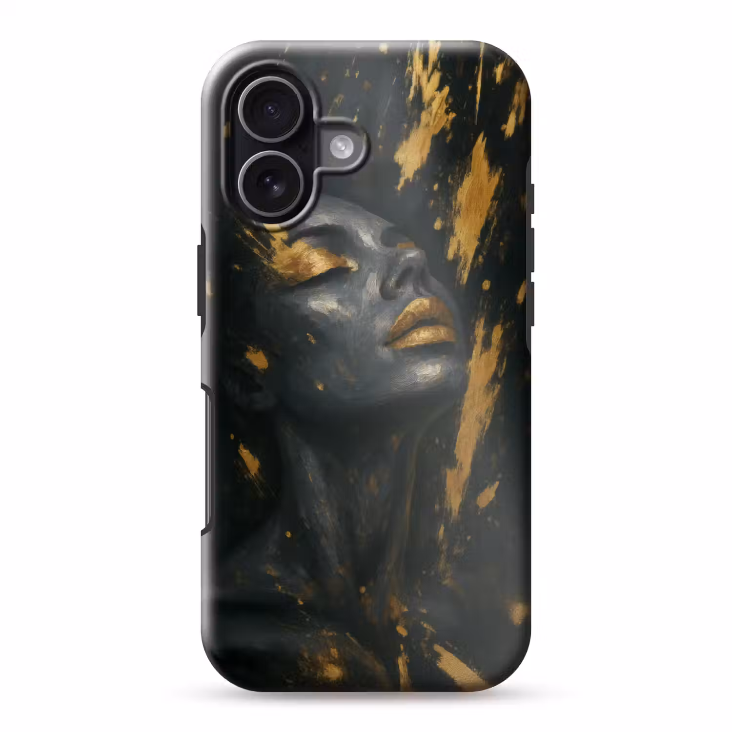 Gezicht - Vrouw - Verfspatten - Abstract Toughcase MagSafe Apple iPhone 17 klein -3d