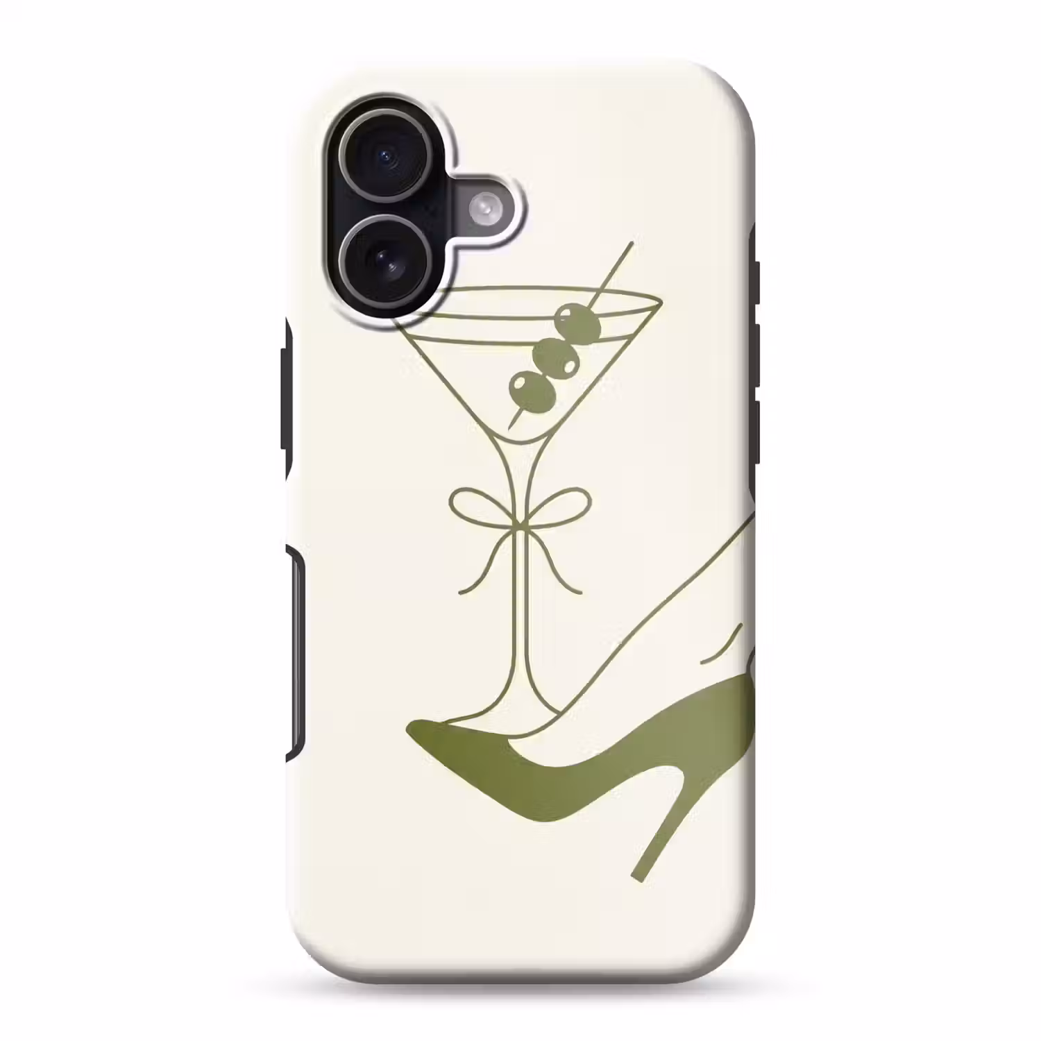 Drank - Martini - Hoge hak - Mode - Groen Toughcase MagSafe Apple iPhone 17 klein -3d