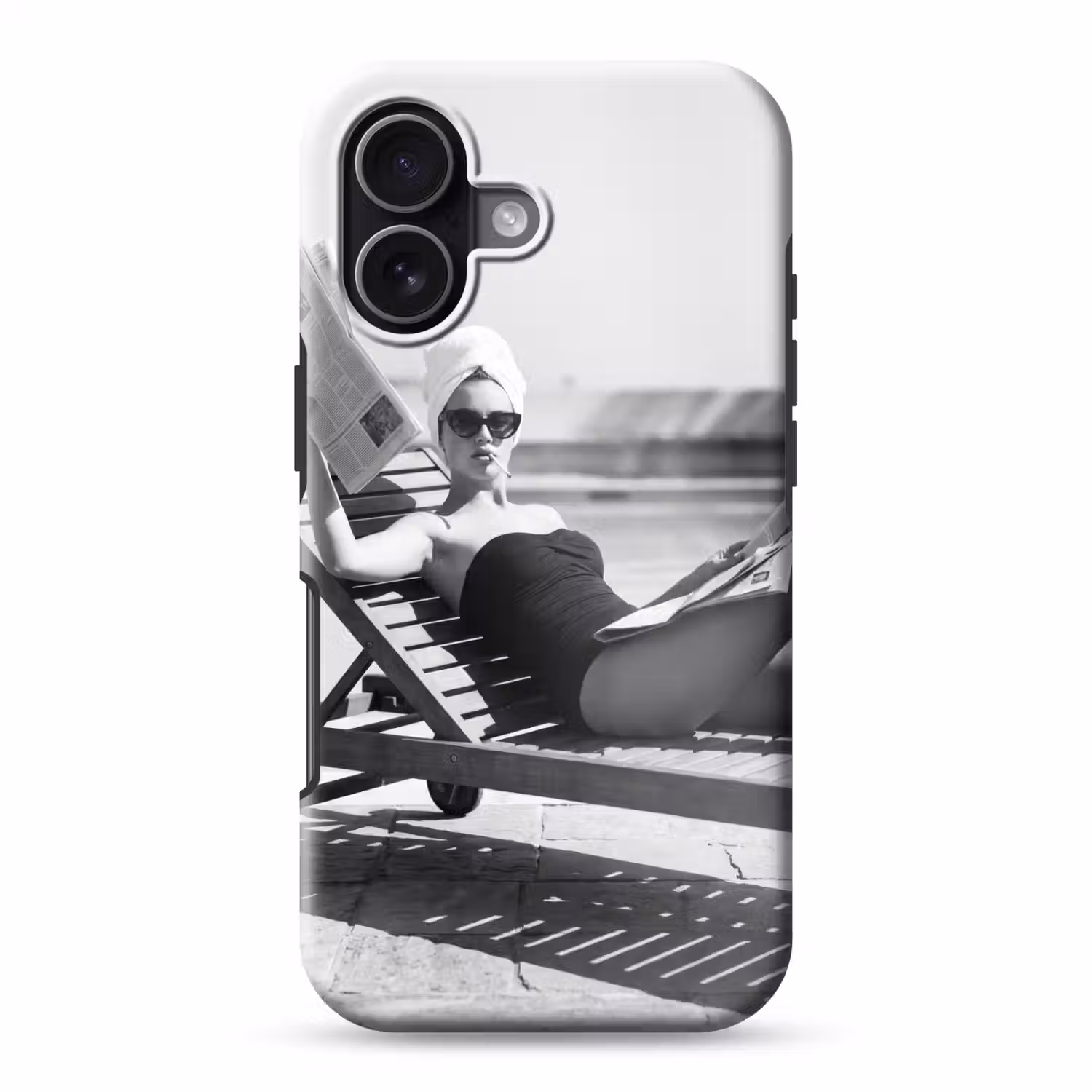 Glamour - Modern - Zwart - Wit Toughcase MagSafe Apple iPhone 17 klein -3d