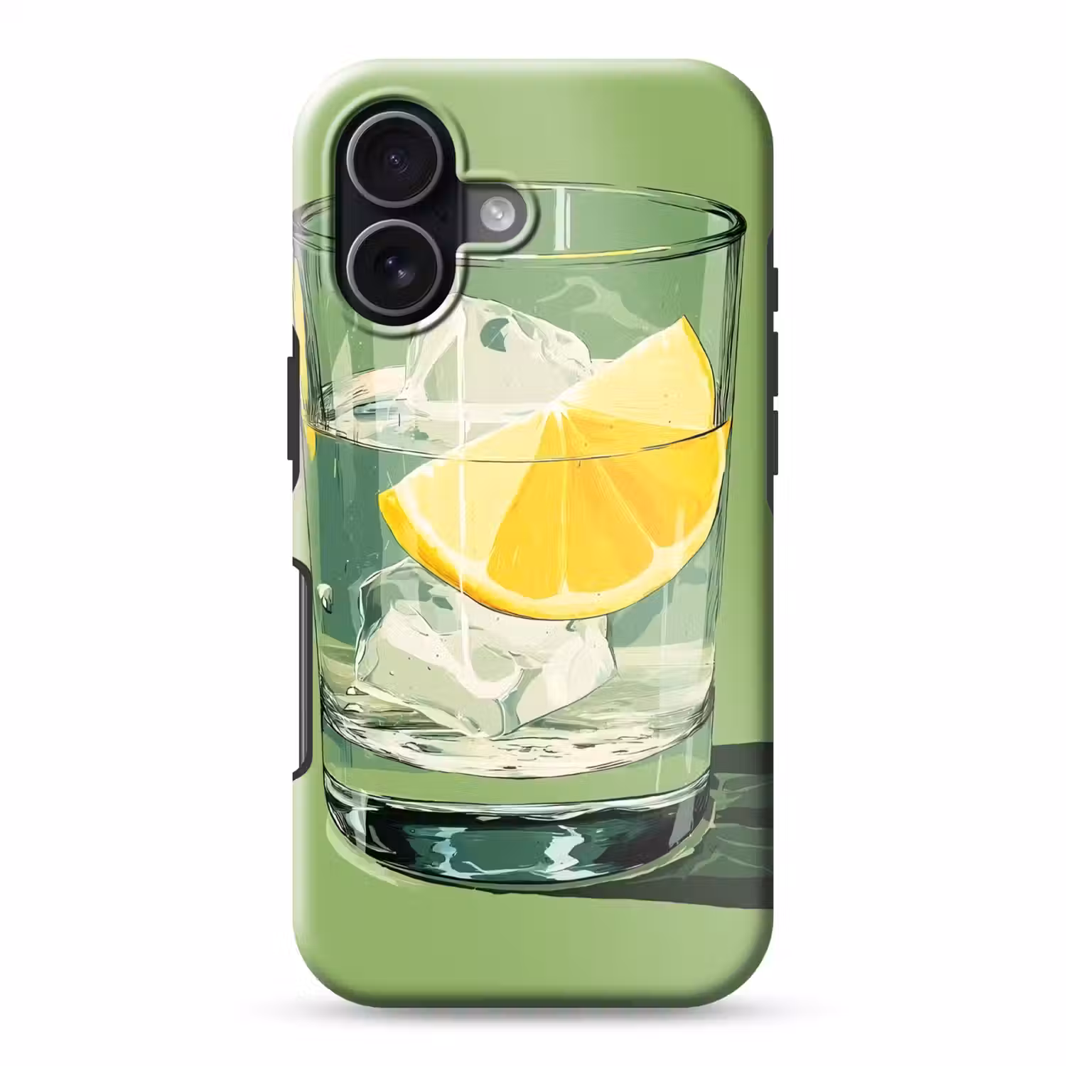 Glas - Citroen - Ijsblokjes - Groen Toughcase MagSafe Apple iPhone 17 klein -3d