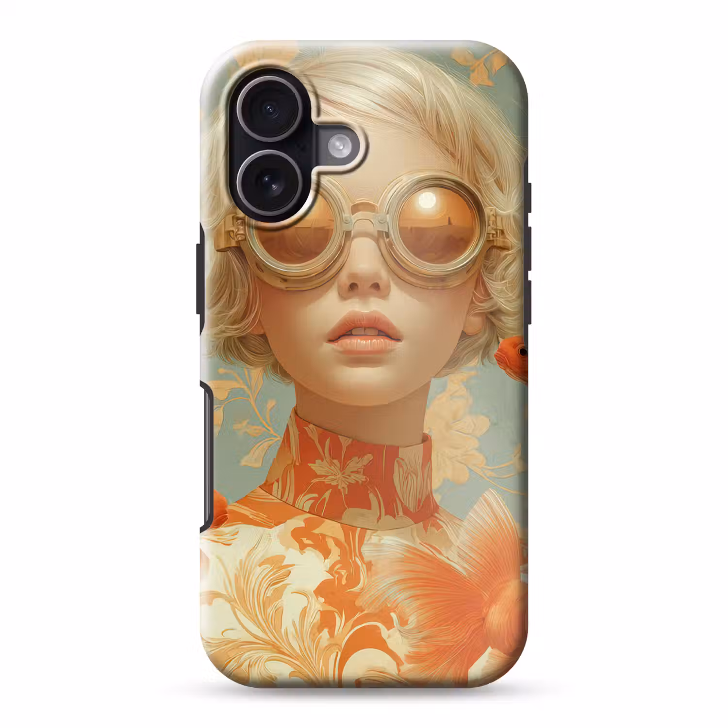Goudvissen - Oranje - Vrouw - Blond Toughcase MagSafe Apple iPhone 17 klein -3d