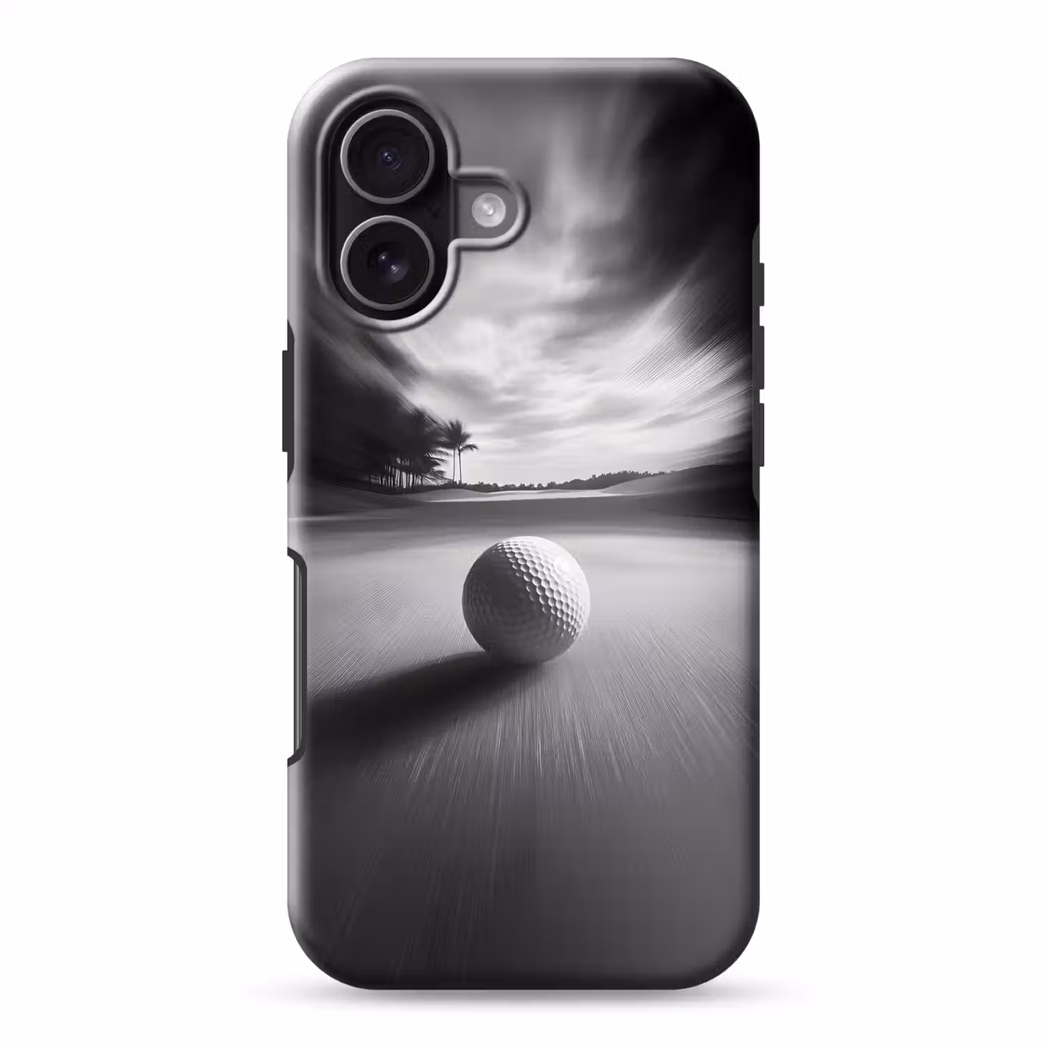 Golfbal - Wazig - Zwart Toughcase MagSafe Apple iPhone 17 klein -3d