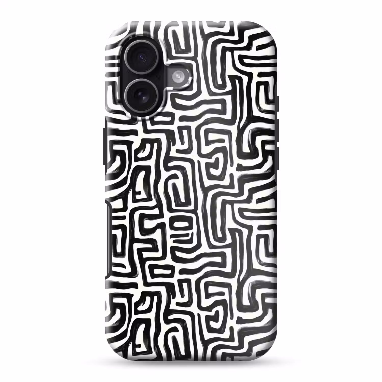 Grafisch - Lijnen - Zwart - Wit Toughcase MagSafe Apple iPhone 17 klein 1017 -3d
