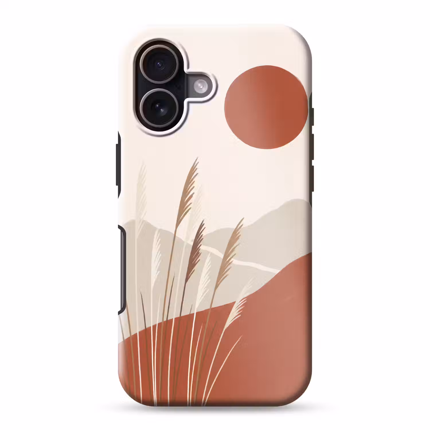 Gras - Landschap - Natuur - Abstract - Beige Toughcase MagSafe Apple iPhone 17 klein -3d