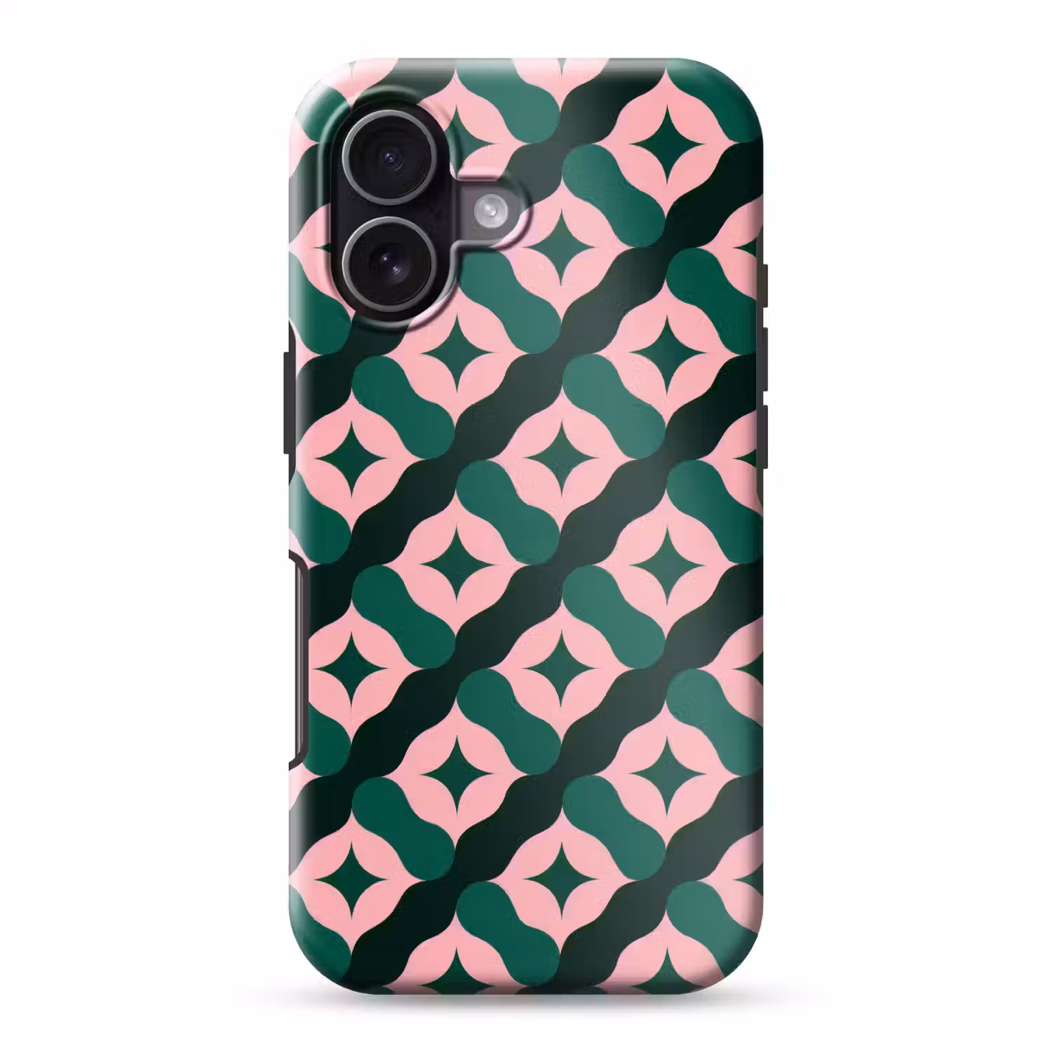 Groen - Roze - Retro - Sterren Toughcase MagSafe Apple iPhone 17 klein 1017 -3d