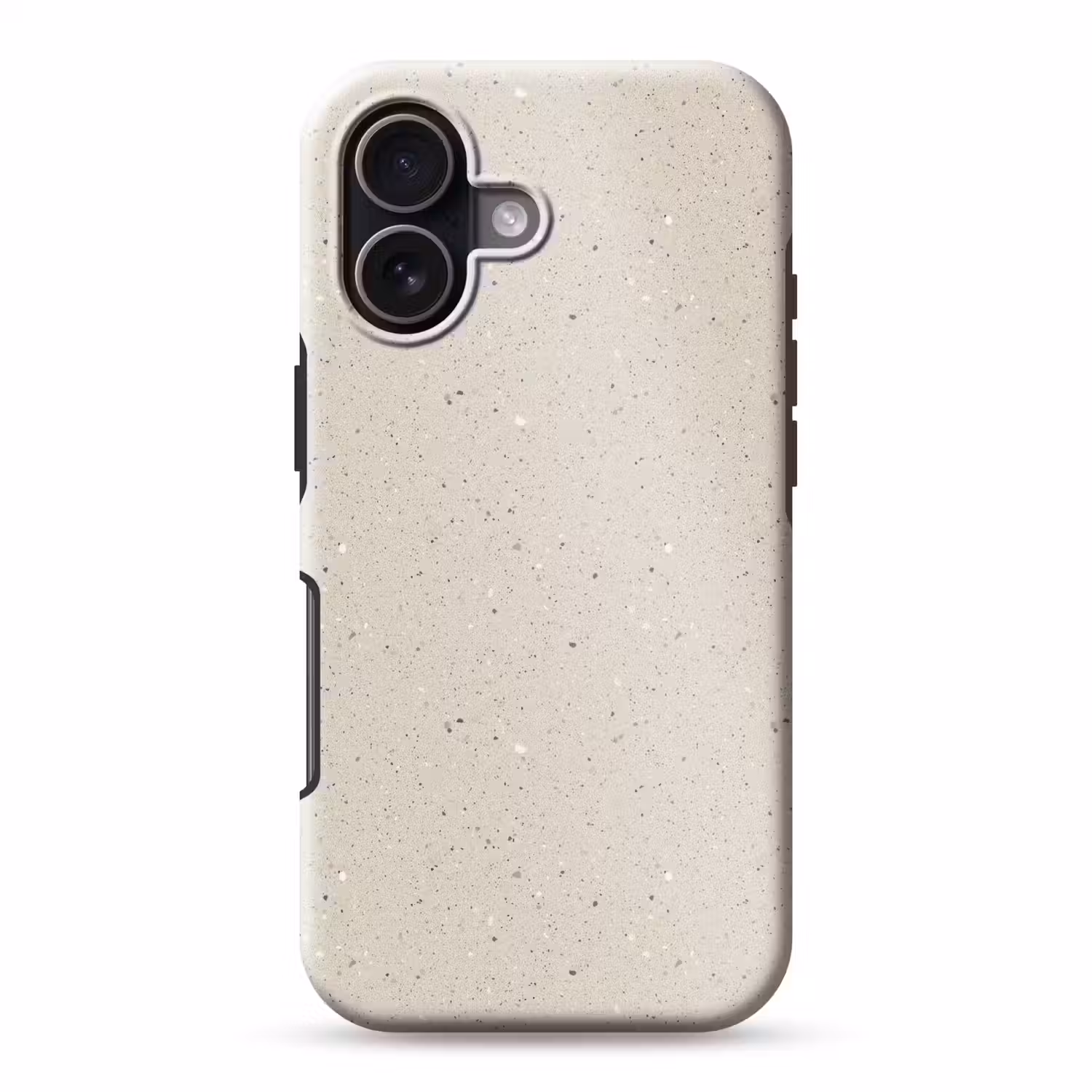 Lichtbeige - Terrazzo - Grijs Toughcase MagSafe Apple iPhone 17 klein 1017 -3d