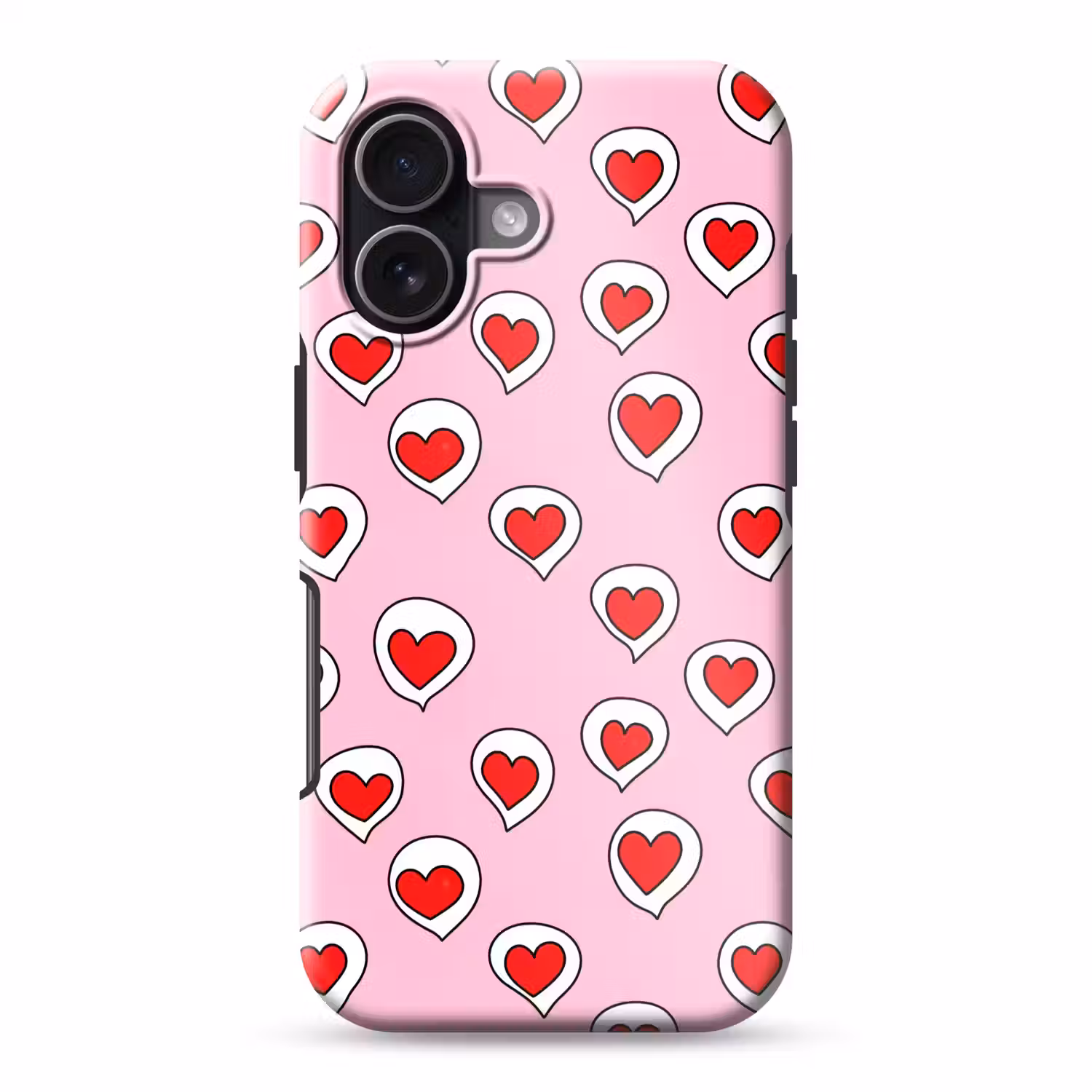 Hartjes - Patroon - Rood Toughcase MagSafe Apple iPhone 17 klein 1017 -3d