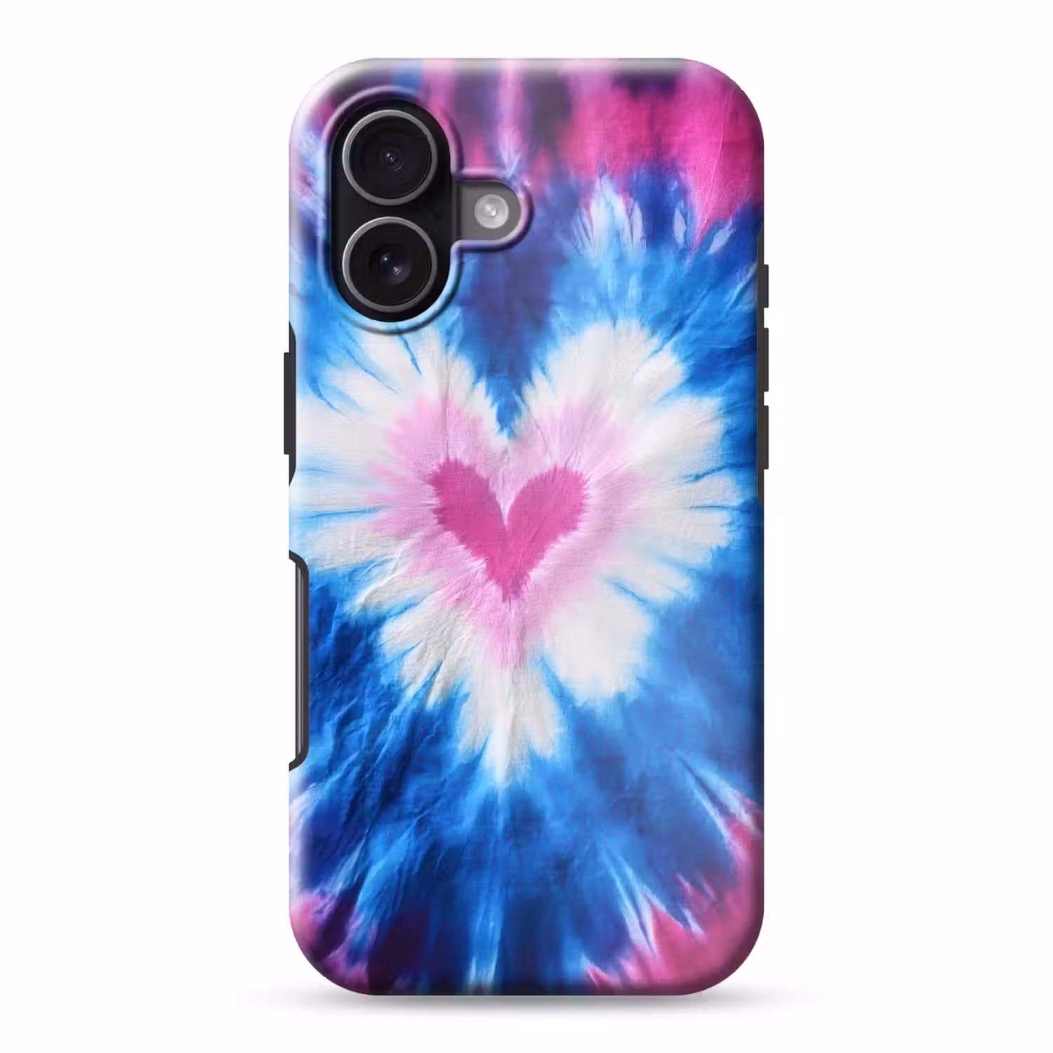 Hartvormig - Tie dye - Paars Toughcase MagSafe Apple iPhone 17 klein -3d