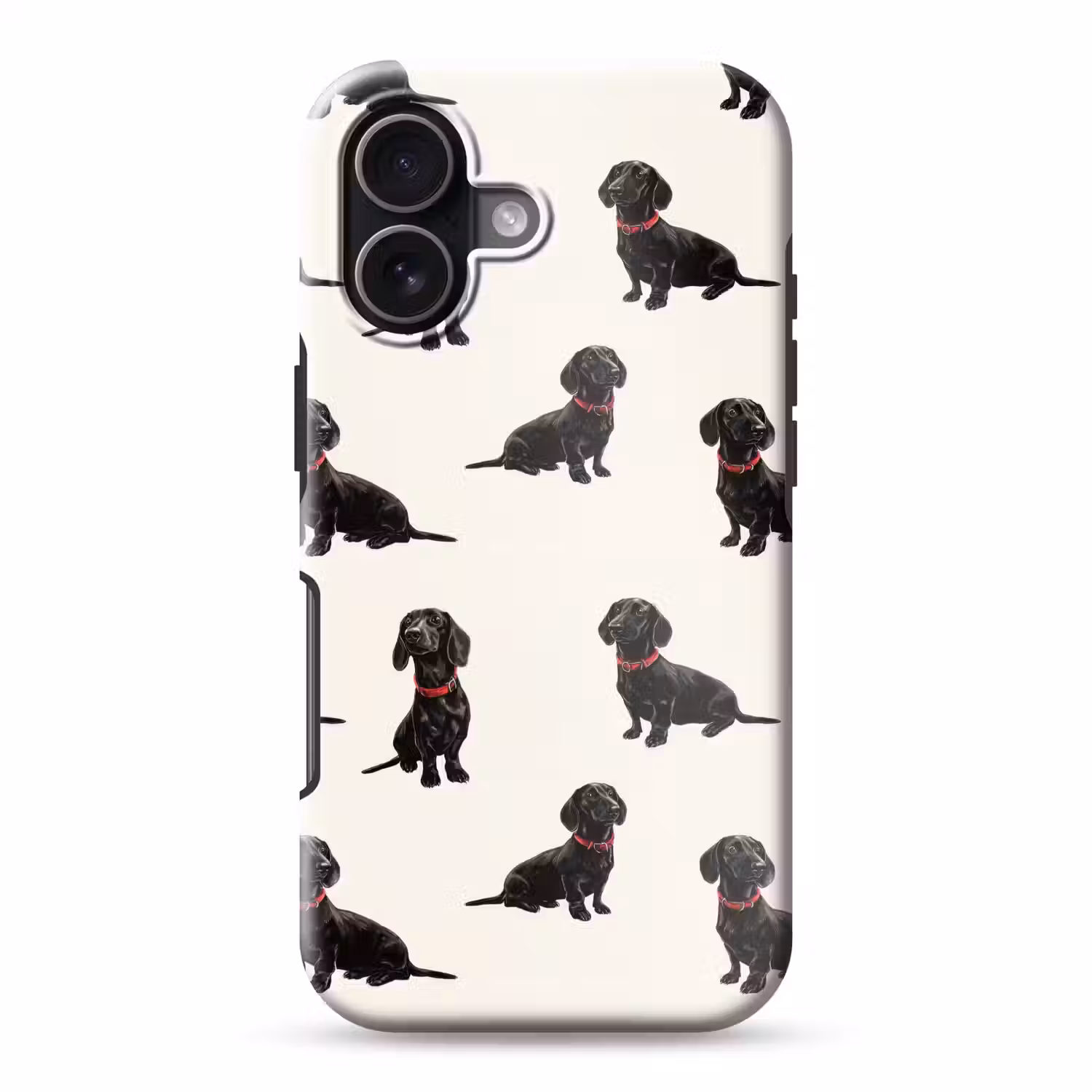 Hond - Patroon - Zwart Toughcase MagSafe Apple iPhone 17 klein 1017 -3d