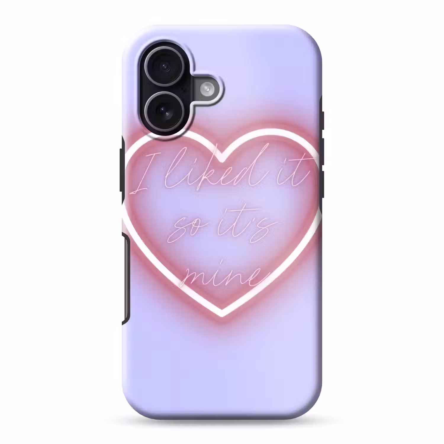 I liked it so it's mine - Neon hart - Paars Toughcase MagSafe Apple iPhone 17 klein -3d